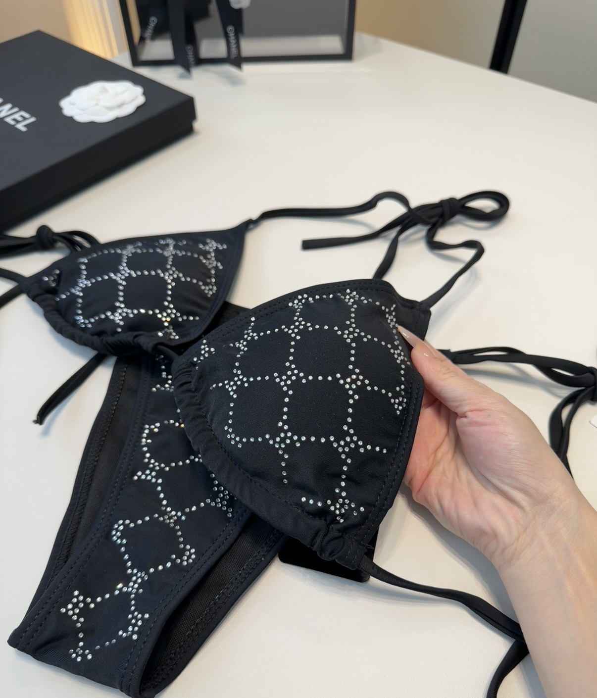 香奈儿泳衣，上身显瘦而且好看！穿着很洋气😍SML