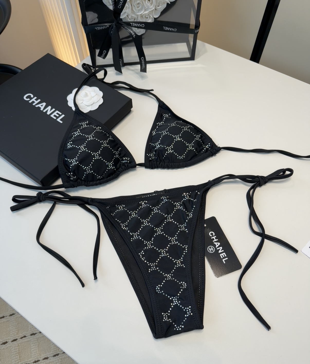 香奈儿泳衣，上身显瘦而且好看！穿着很洋气😍SML