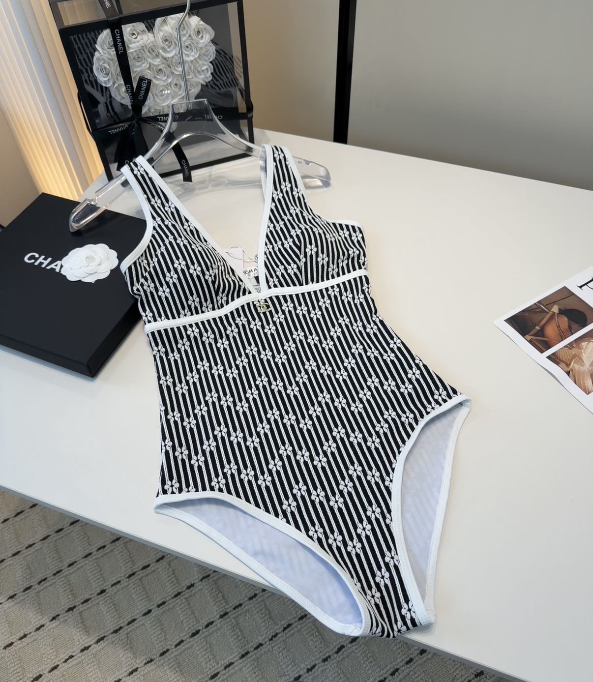 香奈儿泳衣，上身显瘦而且好看！穿着很洋气😍SML