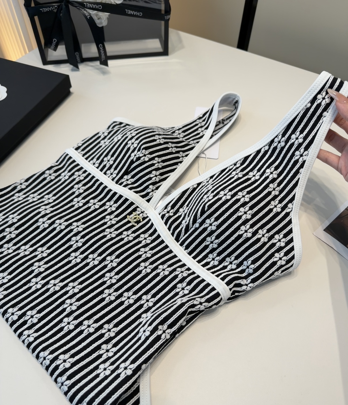 香奈儿泳衣，上身显瘦而且好看！穿着很洋气😍SML