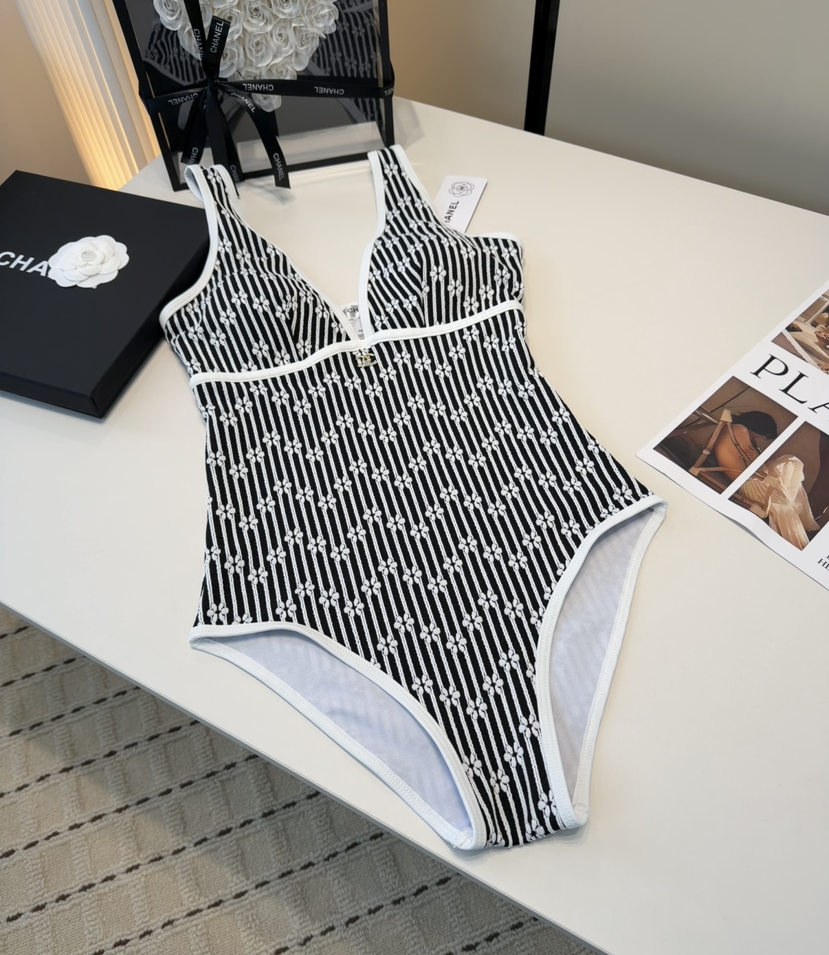 香奈儿泳衣，上身显瘦而且好看！穿着很洋气😍SML