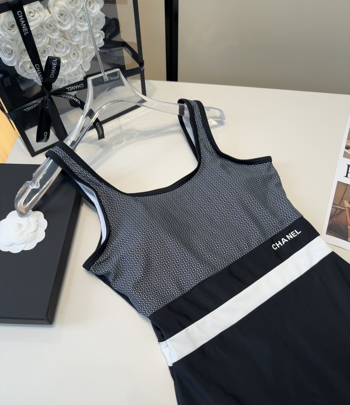 香奈儿泳衣，上身显瘦而且好看！穿着很洋气😍SML