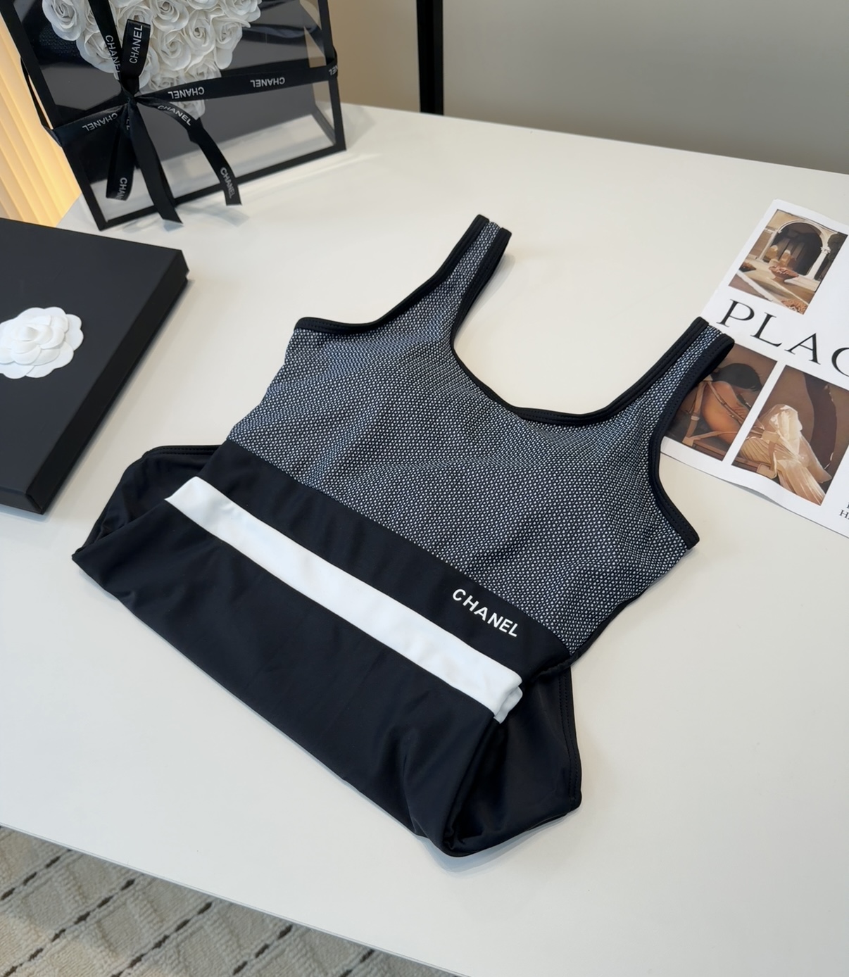 香奈儿泳衣，上身显瘦而且好看！穿着很洋气😍SML