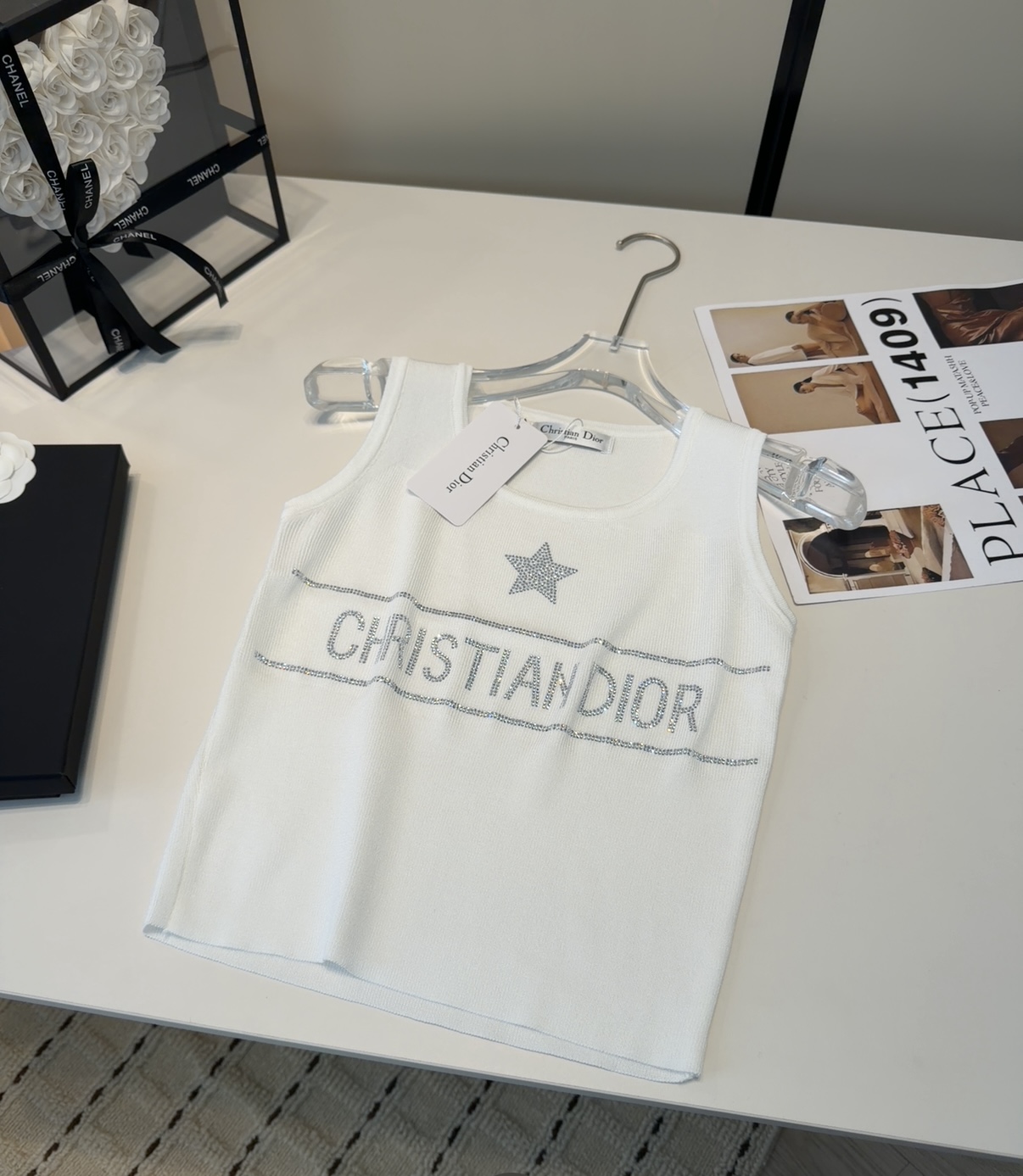 迪奥烫钻背心，搭外套单穿超🔥爆均码