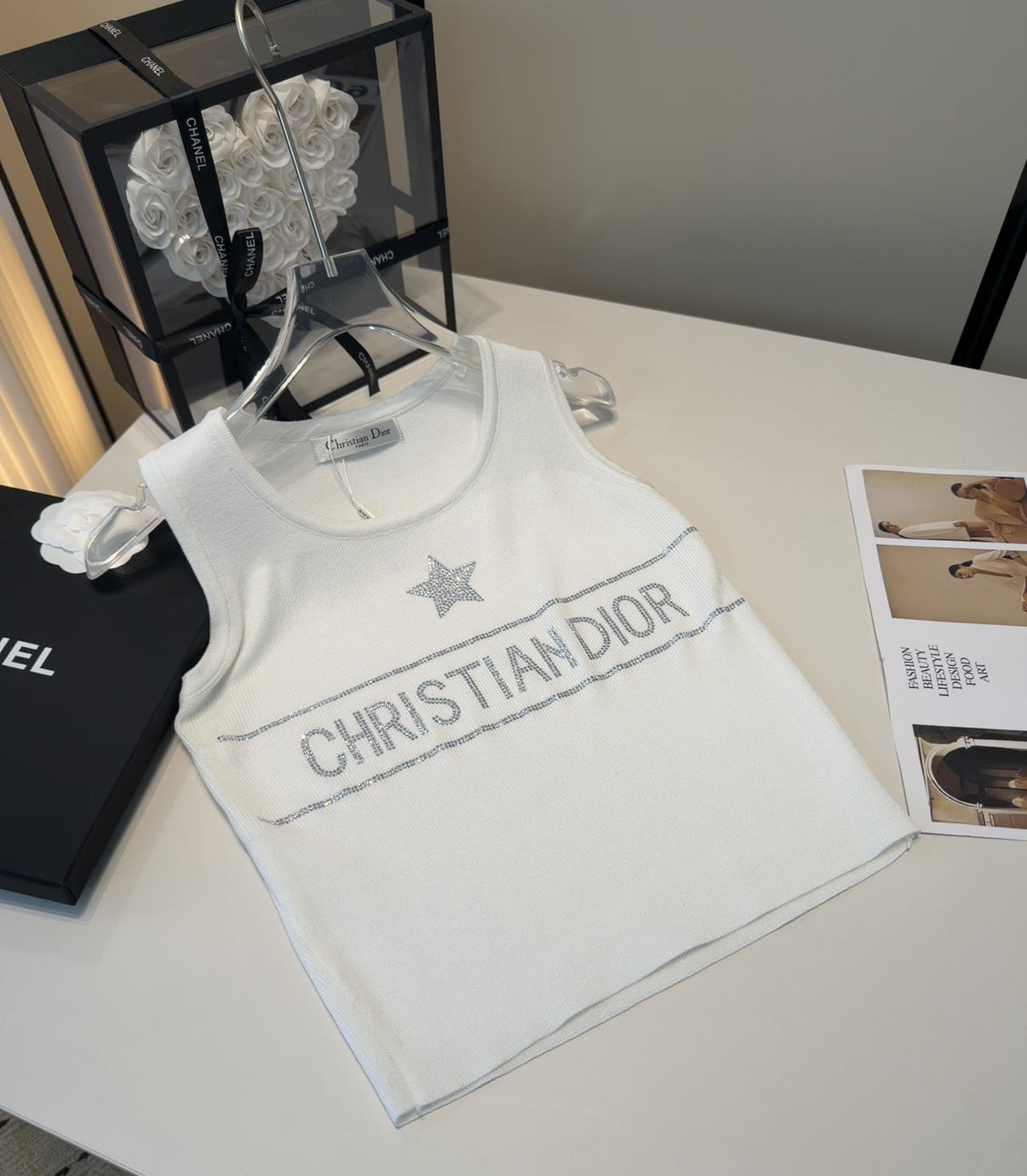 迪奥烫钻背心，搭外套单穿超🔥爆均码