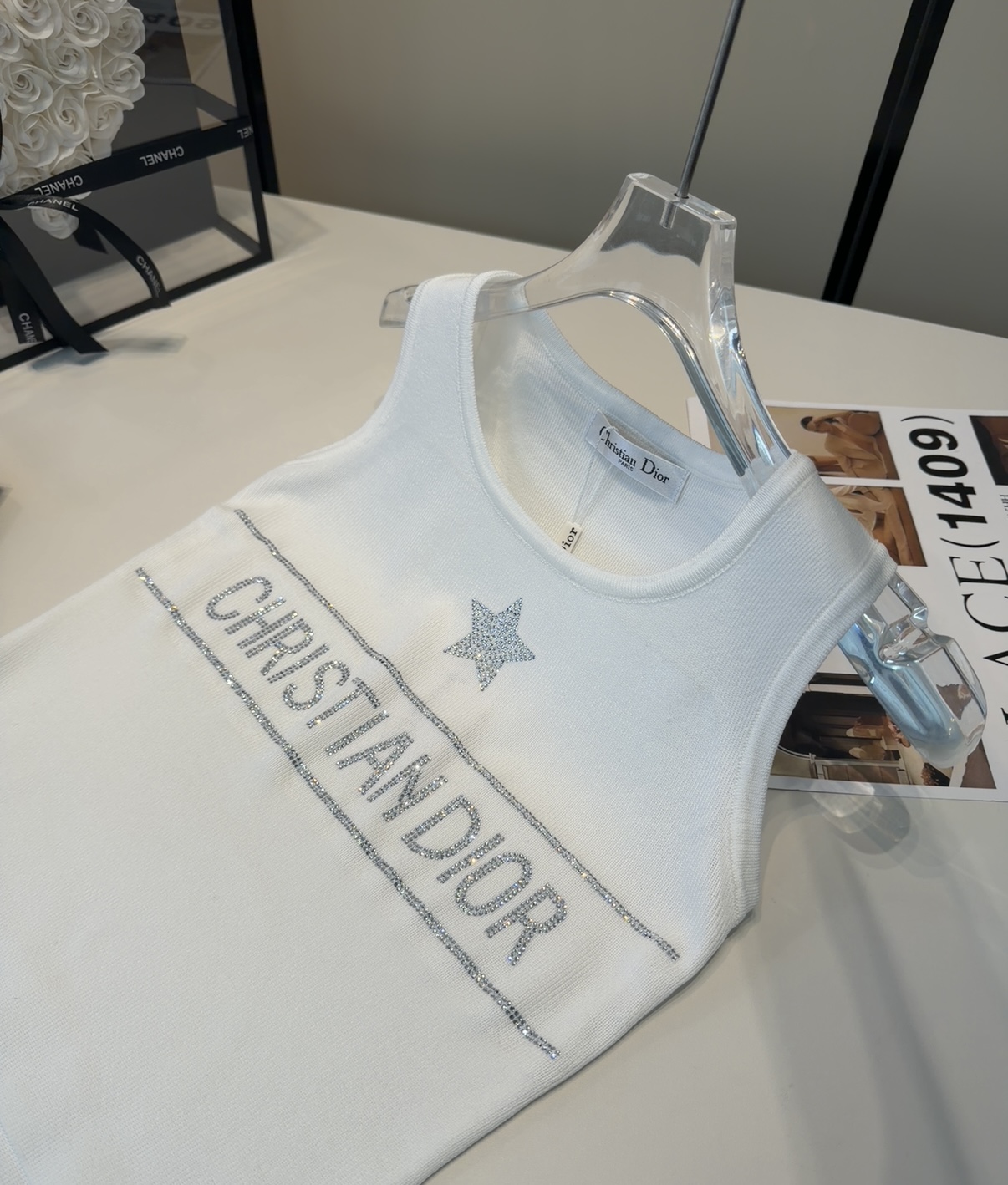 迪奥烫钻背心，搭外套单穿超🔥爆均码