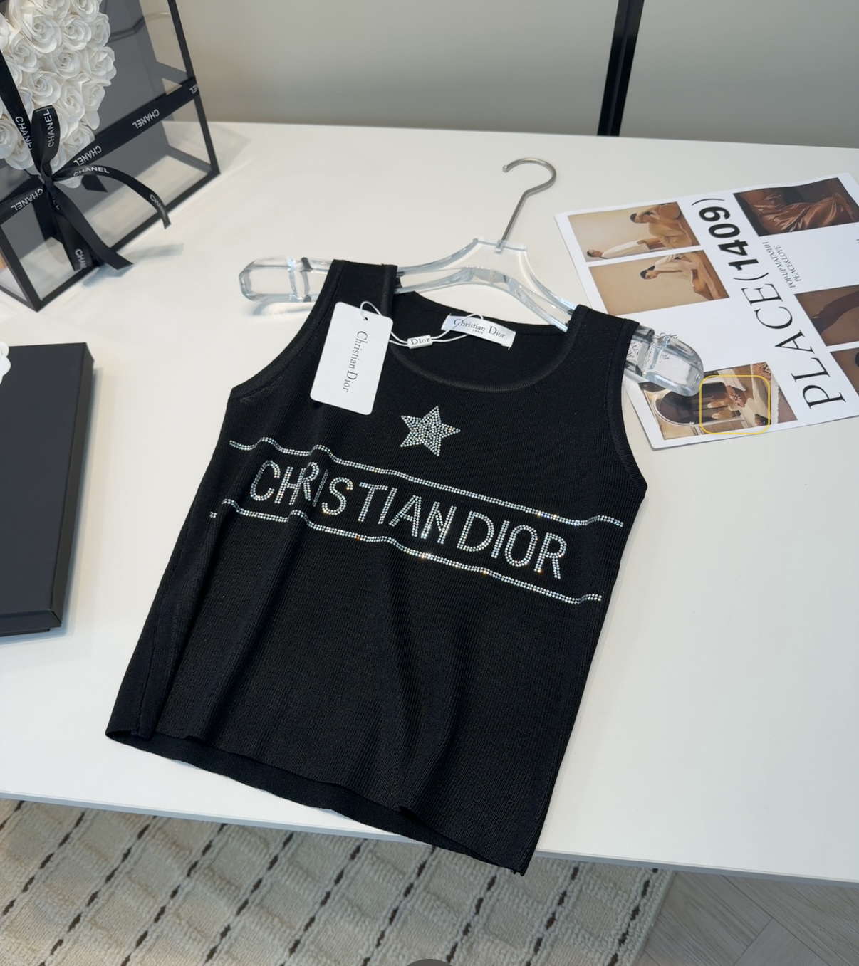 迪奥烫钻背心，搭外套单穿超🔥爆均码