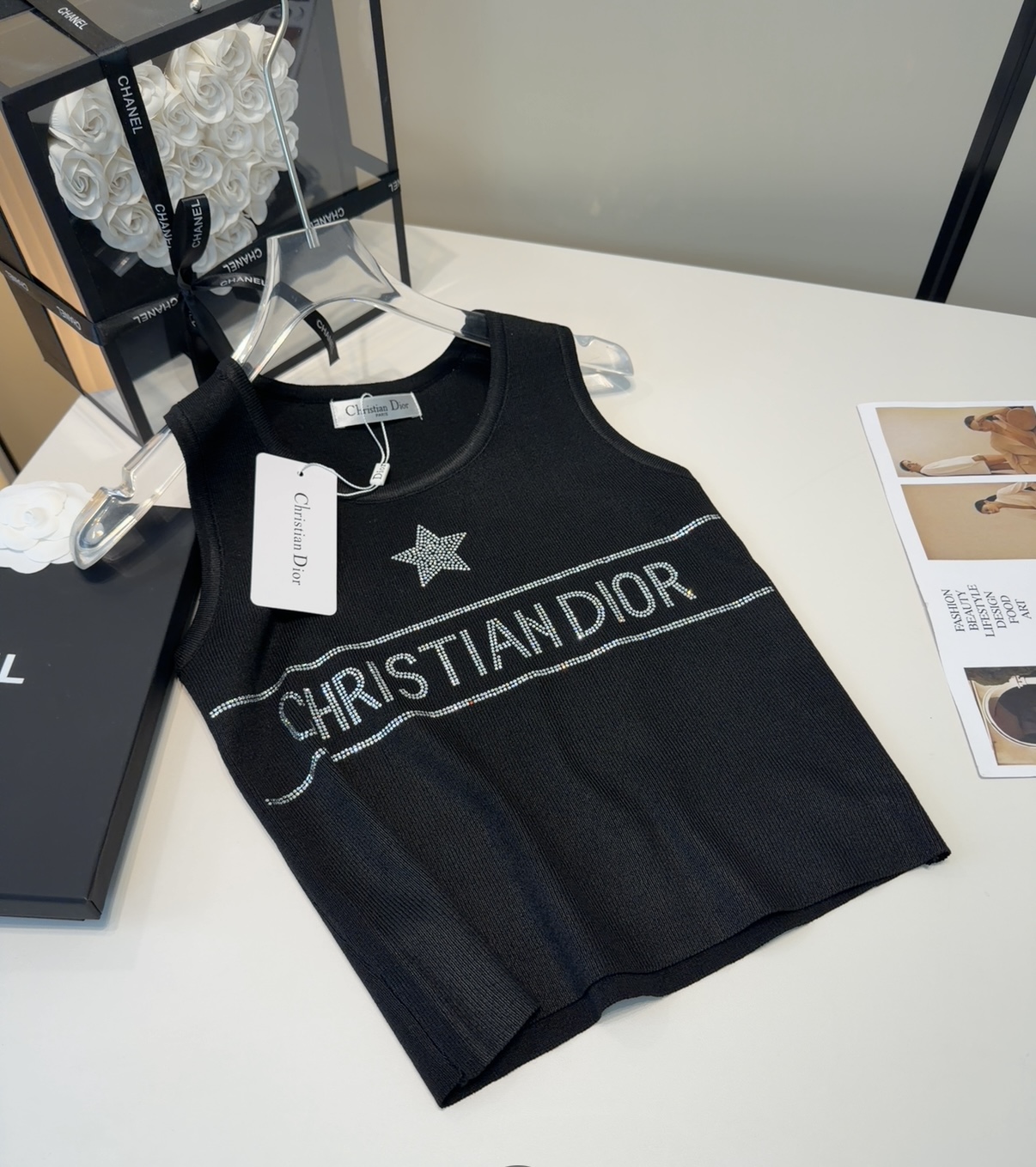 迪奥烫钻背心，搭外套单穿超🔥爆均码