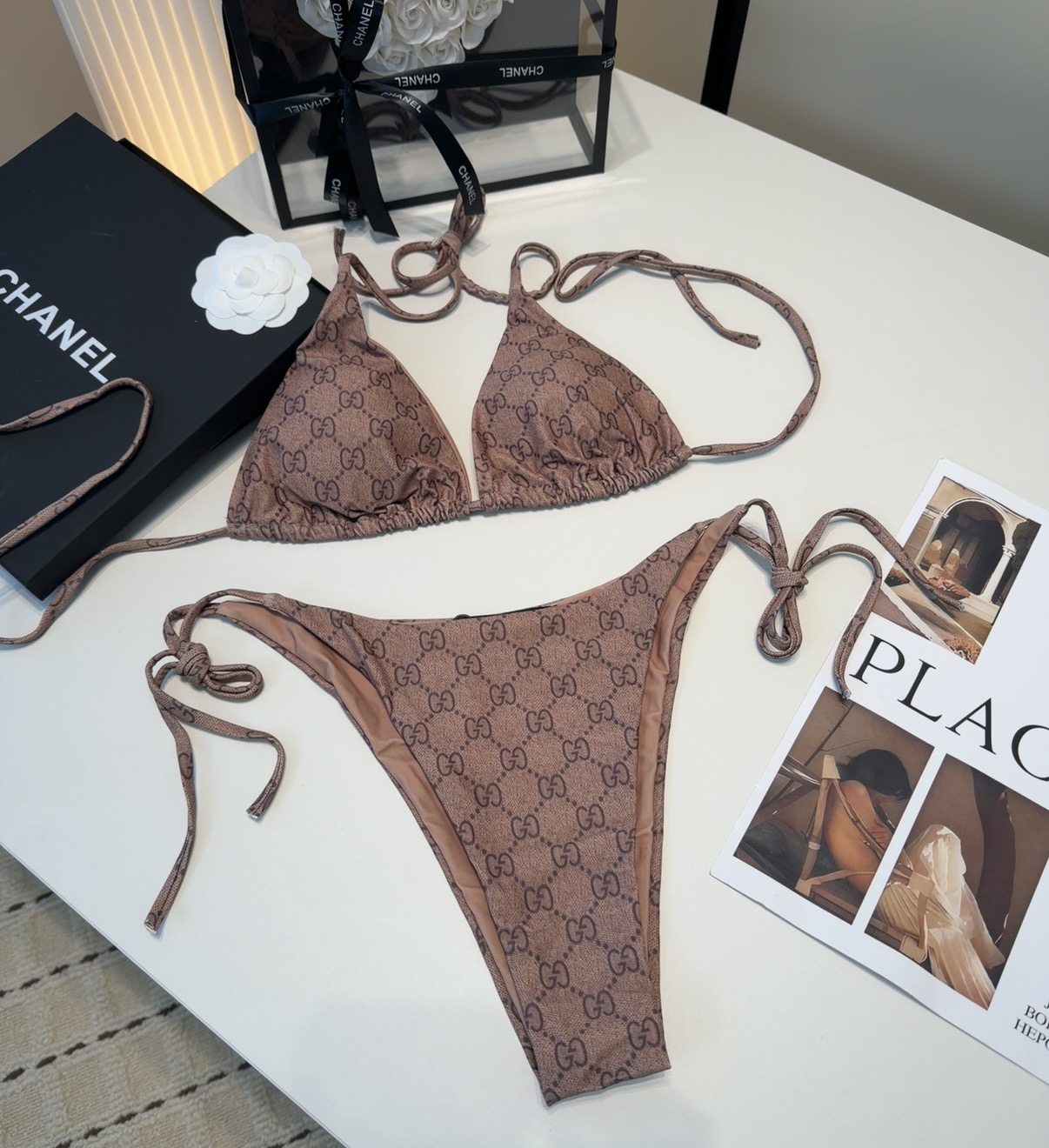 古奇泳衣，上身显瘦而且好看！穿着很洋气😍SML