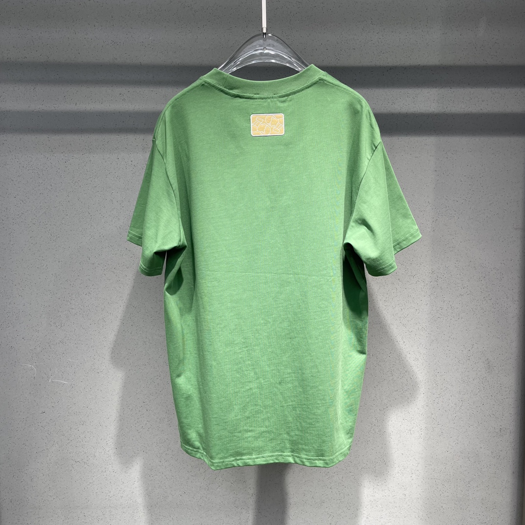 新款FD小方标刺绣短袖采用纯棉面料宽松版型男女同款码数s-xl颜色黑绿
