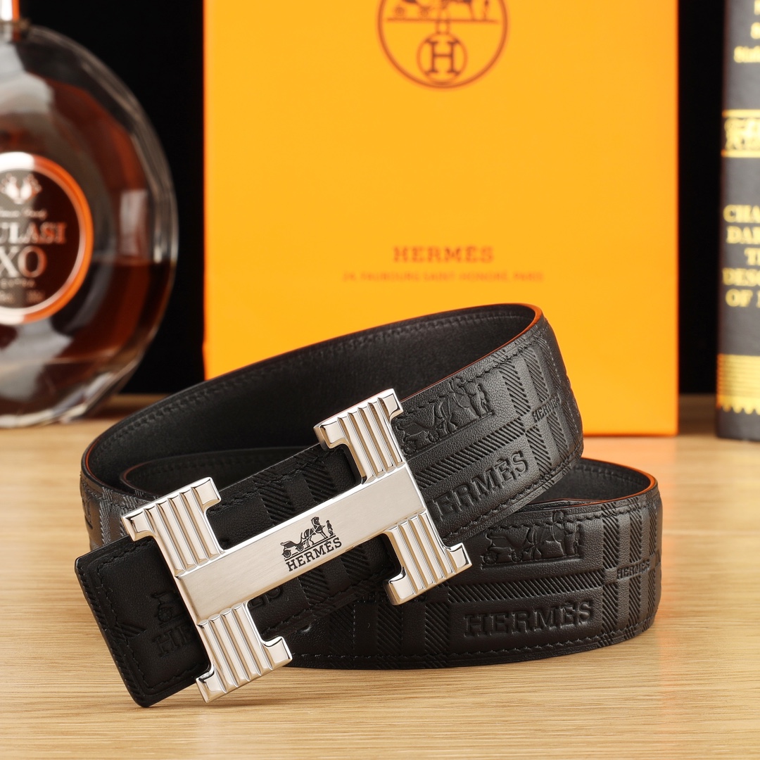    爱玛仕冲孔㊙️原单高端品质🎗支持NFC感应💎宽度3.8精美扣头💯意大利进口头层原版花纹✨纹理消晰真