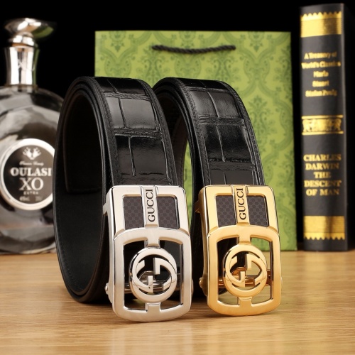 Gucci Automatic Buckle Alligator Leather Belt | Width 3.8cm, Length 100-125cm
