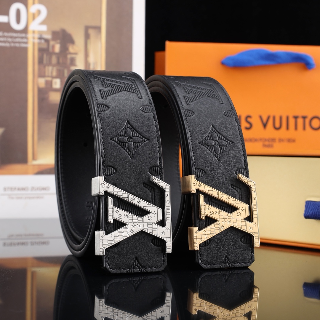路易威登冲孔㊙️原单高端品质🎗专柜官网同步🌟宽度3.8冲孔精美扣头💯意大利进口头层原版花纹✨纹理消晰真实