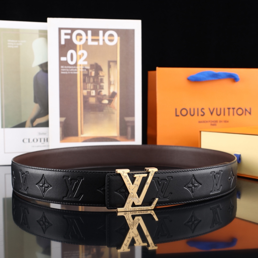 路易威登冲孔㊙️原单高端品质🎗专柜官网同步🌟宽度3.8冲孔精美扣头💯意大利进口头层原版花纹✨纹理消晰真实