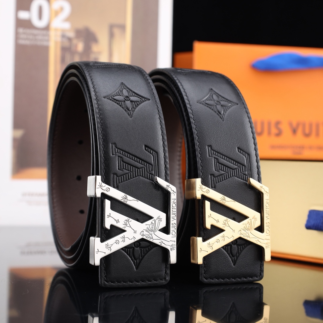 路易威登冲孔㊙️原单高端品质🎗专柜官网同步🌟宽度3.8冲孔精美扣头💯意大利进口头层原版花纹✨纹理消晰真实
