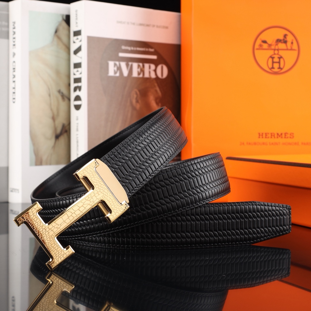 爱玛仕自动㊙️原单高端品质🎗专柜官网同步🌟支持NFC感应💎宽度3.5自动精美扣头💯意大利进口头层原版花纹
