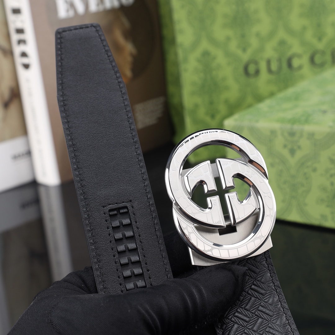 古奇自动㊙️原单高端品质🎗专柜官网同步🌟支持NFC感应💎宽度3.5自动精美扣头💯意大利进口头层原版花纹✨