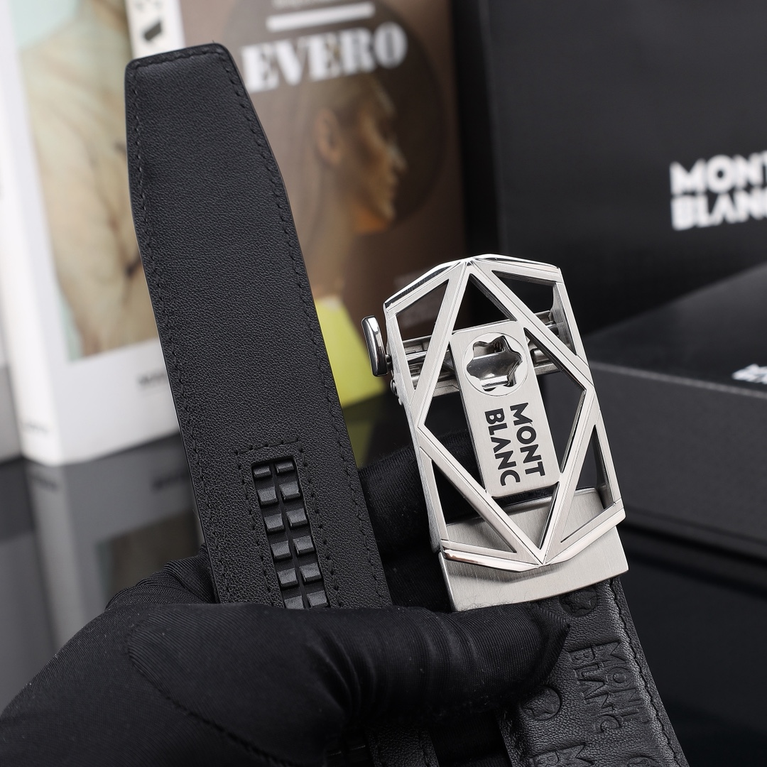 万宝龙自动㊙️原单高端品质🎗专柜官网同步🌟支持NFC感应💎宽度3.5自动精美扣头💯意大利进口头层原版花纹