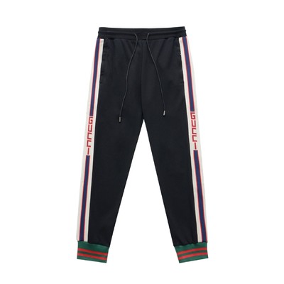 Outlet 1:1 Replica Gucci Clothing Pants & Trousers Black White Embroidery Unisex Cotton Fall/Winter Collection Casual