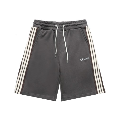 Celine Embroidered Striped Cotton-Blend Jersey Shorts - Casual & Stylish 1 Celine Embroidered Striped Cotton-Blend Jersey Shorts – Casual & Stylish
