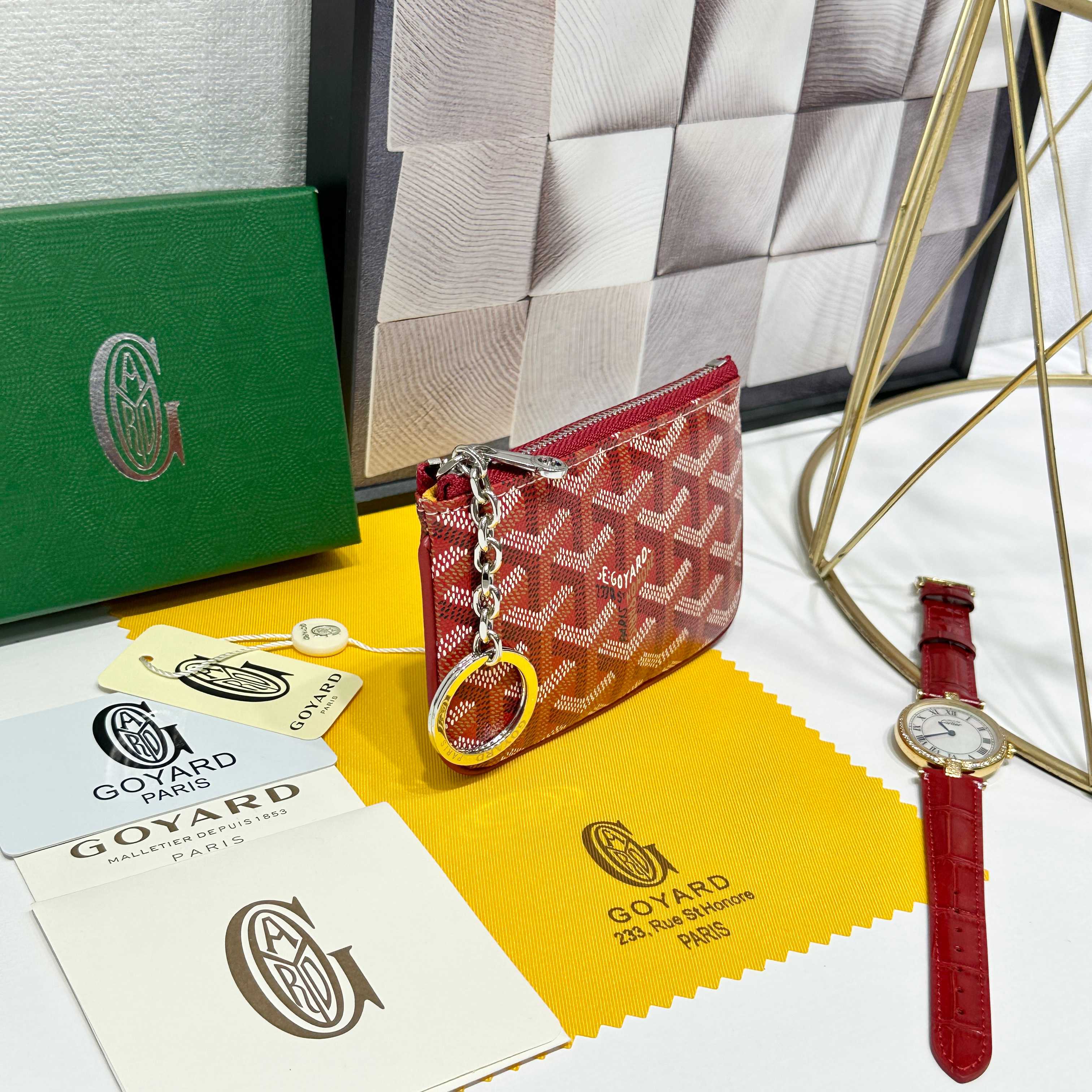 Compact Red Goya Sénat Nano Key Pack with Secure D Rings and Zippers. - 图片 3