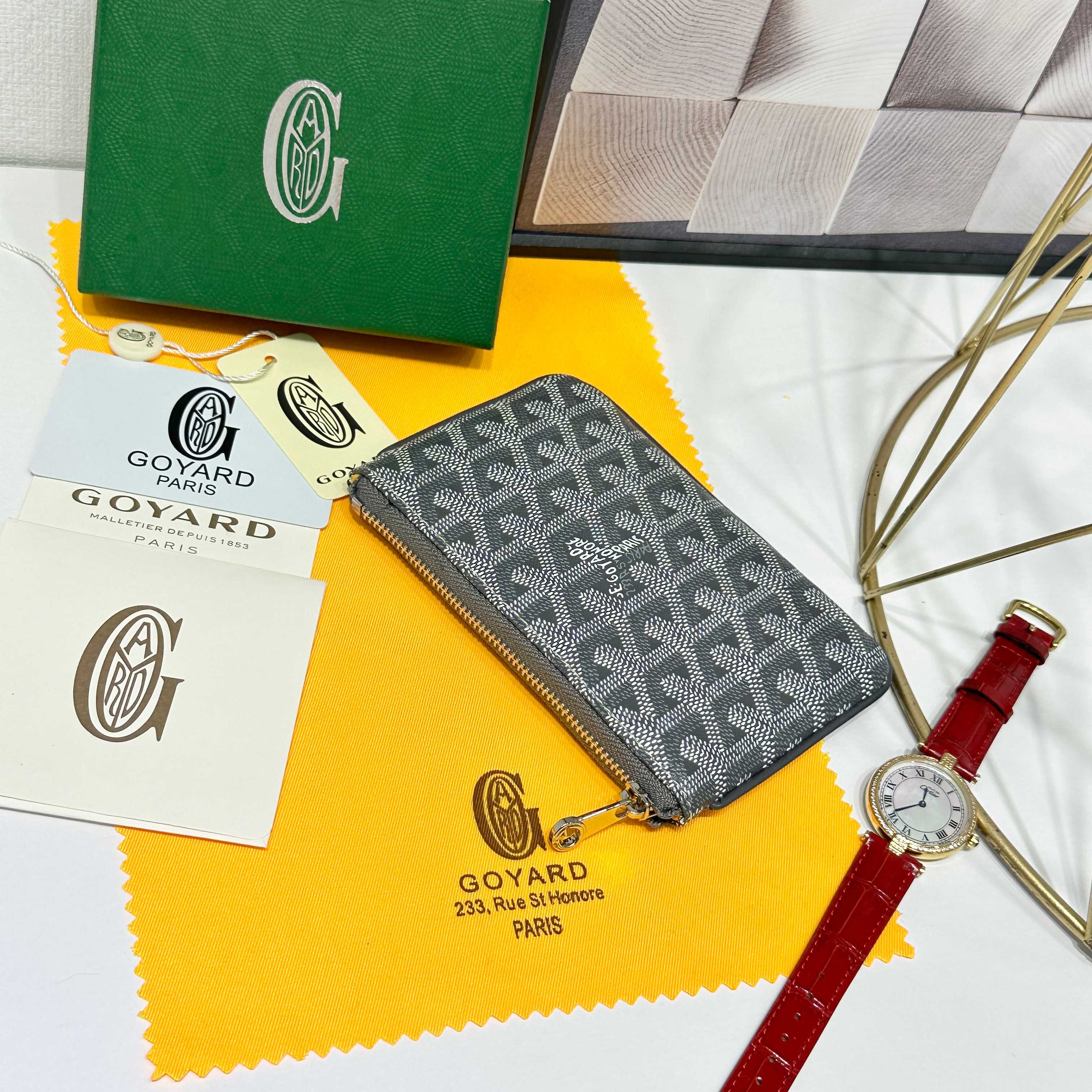 665 Goya Sénat Mini Handbags: Versatile Zero Wallets and Card Clips in Grey - 图片 5