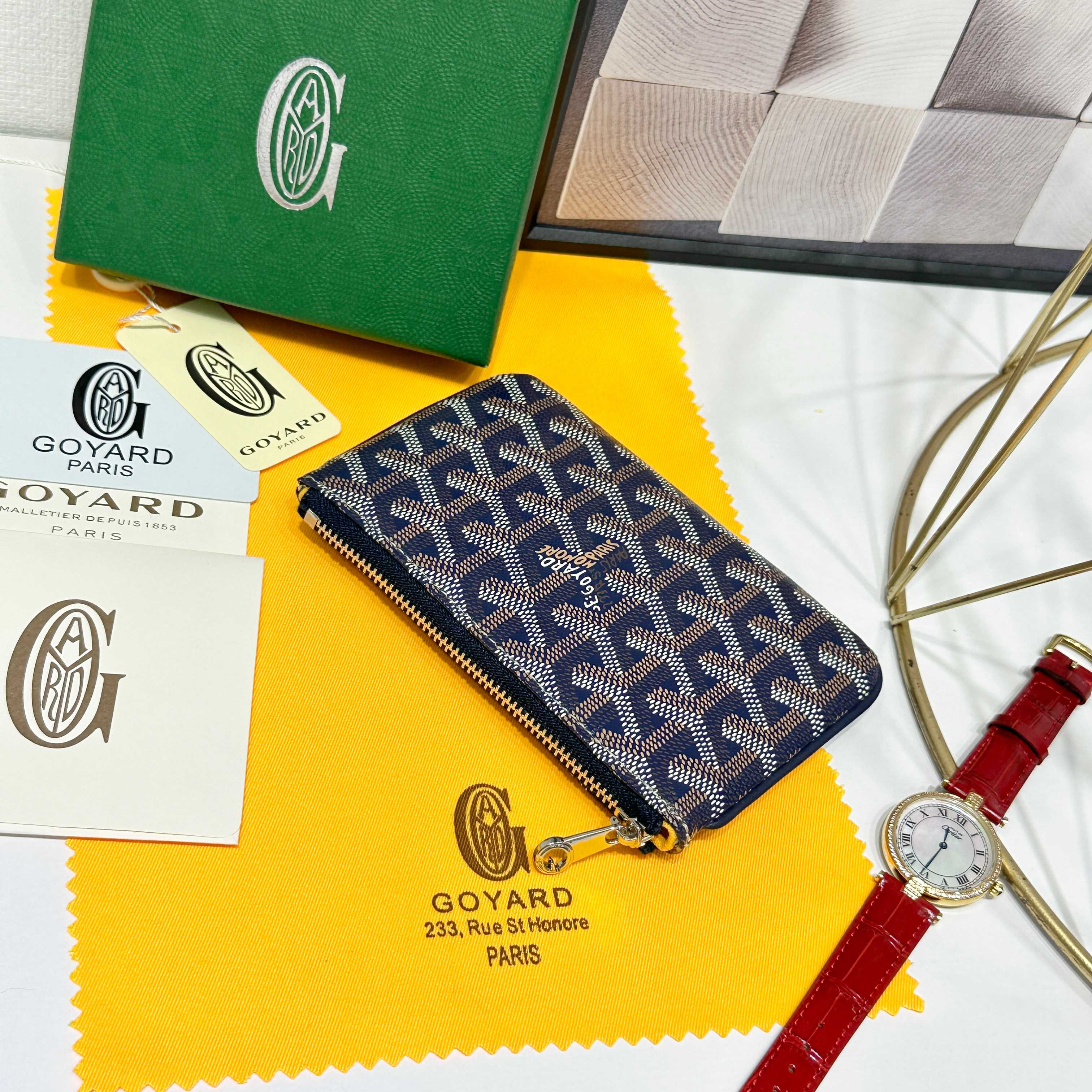 Goya Sénat Mini Handbag: Versatile Wallet and Card Clip in Dark Blue. - 图片 5