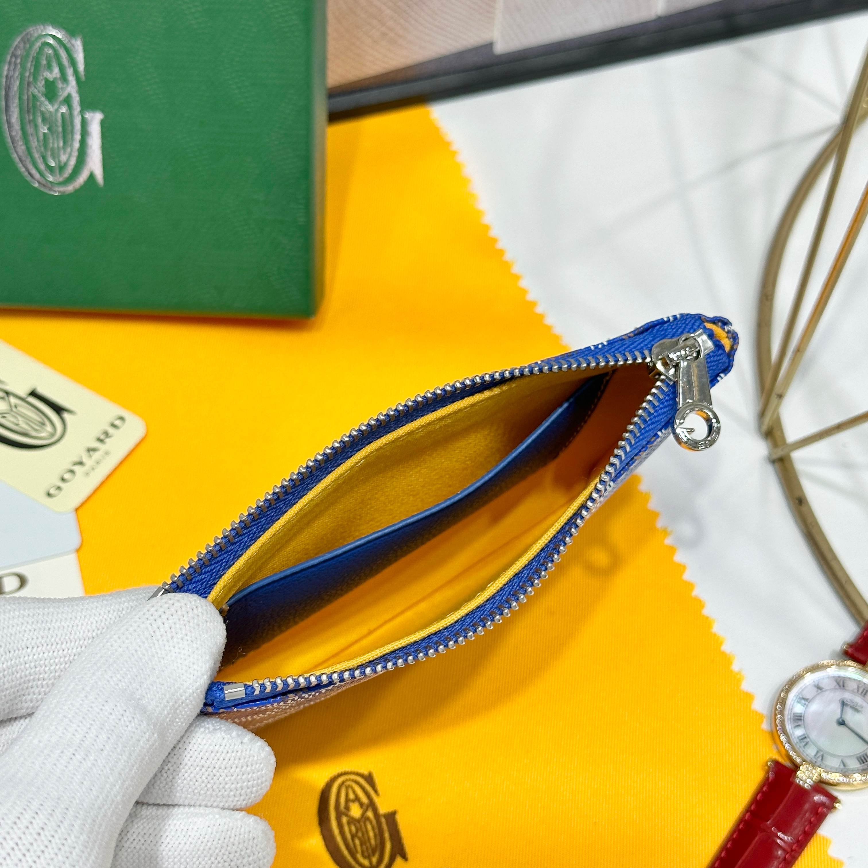 Goya Sénat Mini Handbags: Versatile Zero Wallets and Card Clips in Blue. - 图片 4