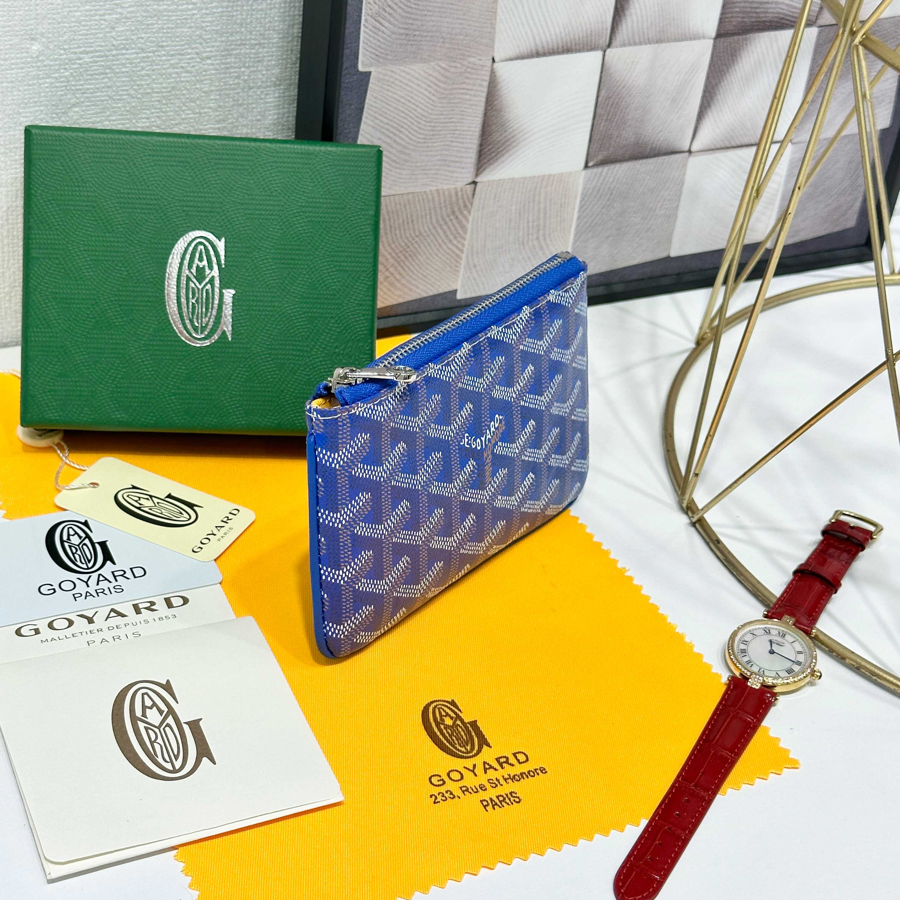 Goya Sénat Mini Handbags: Versatile Zero Wallets and Card Clips in Blue. - 图片 3