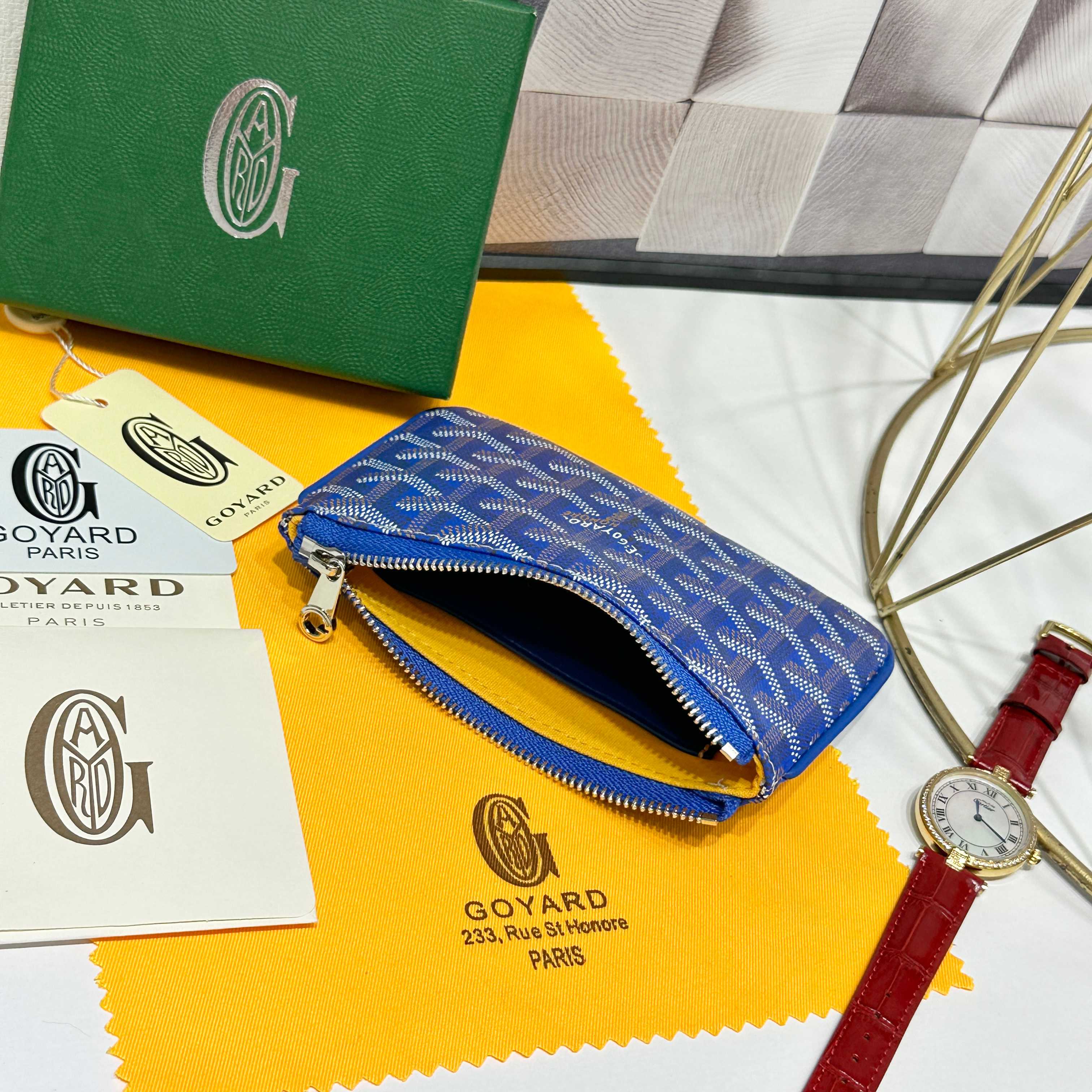 Goya Sénat Mini Handbags: Versatile Zero Wallets and Card Clips in Blue. - 图片 6