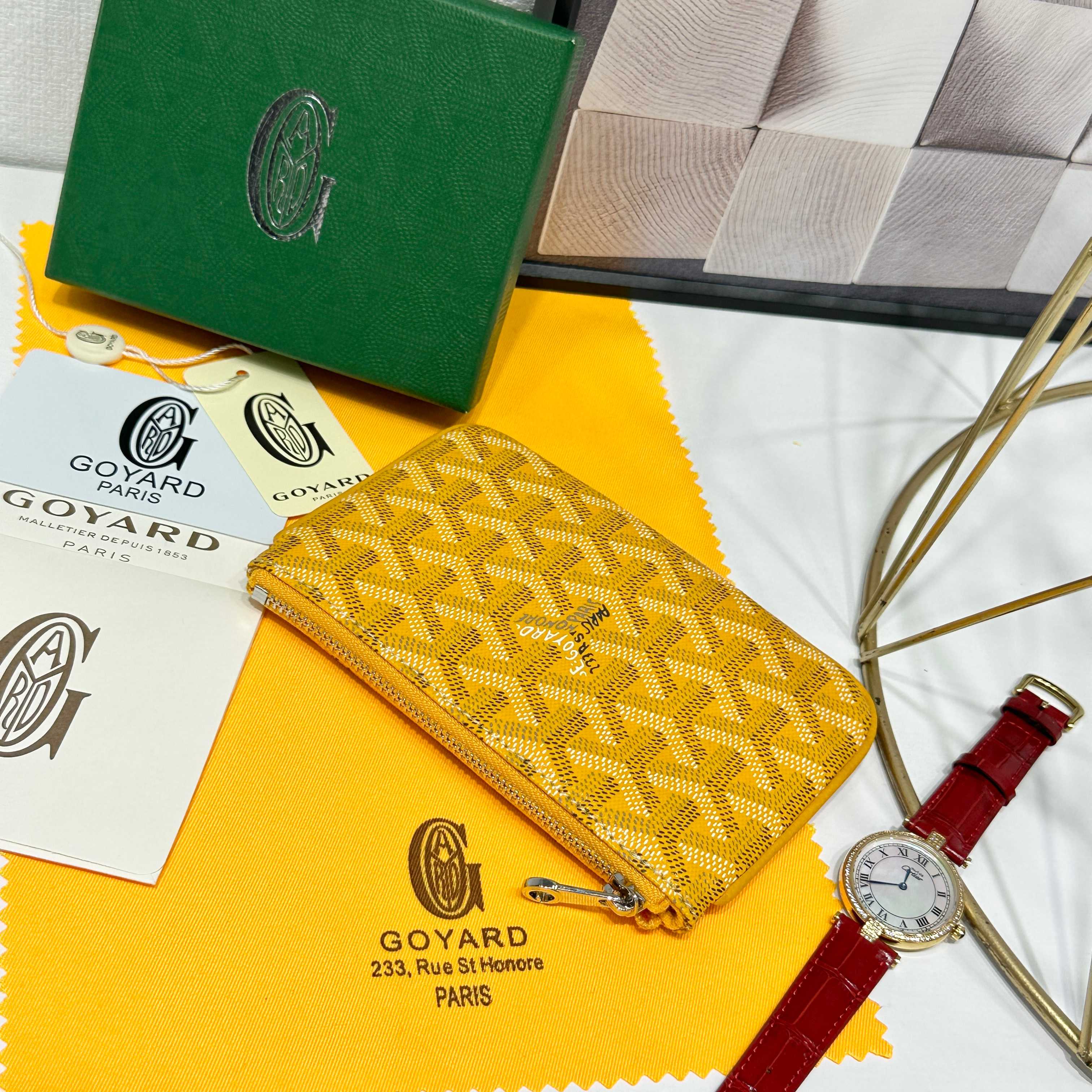 Goya Sénat Mini Handbag: Yellow, Zippered, Multi-functional Wallet and Card Clip - 图片 5
