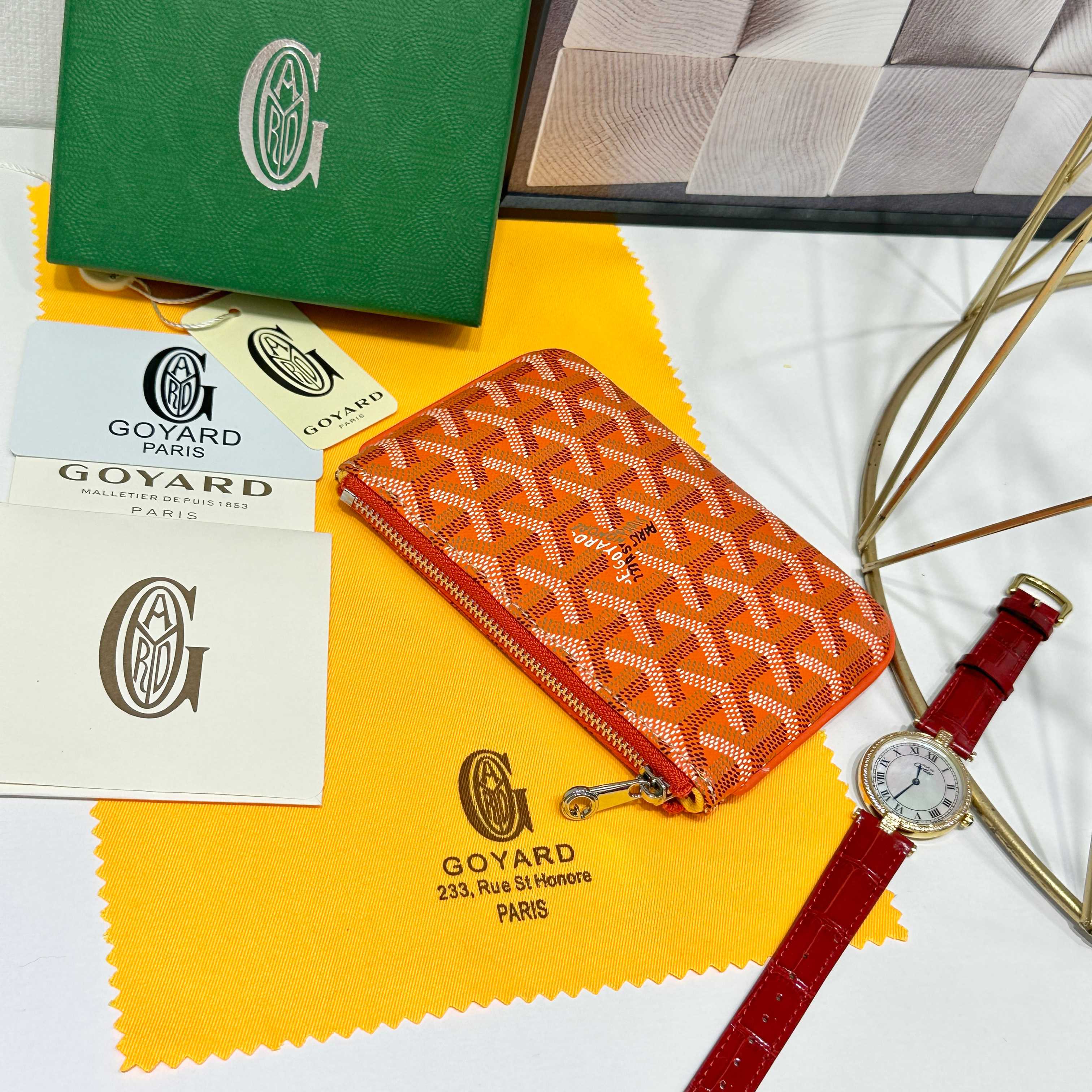 665 Goya Sénat Mini Handbags: Versatile Zero Wallets and Card Clips in Orange - 图片 5