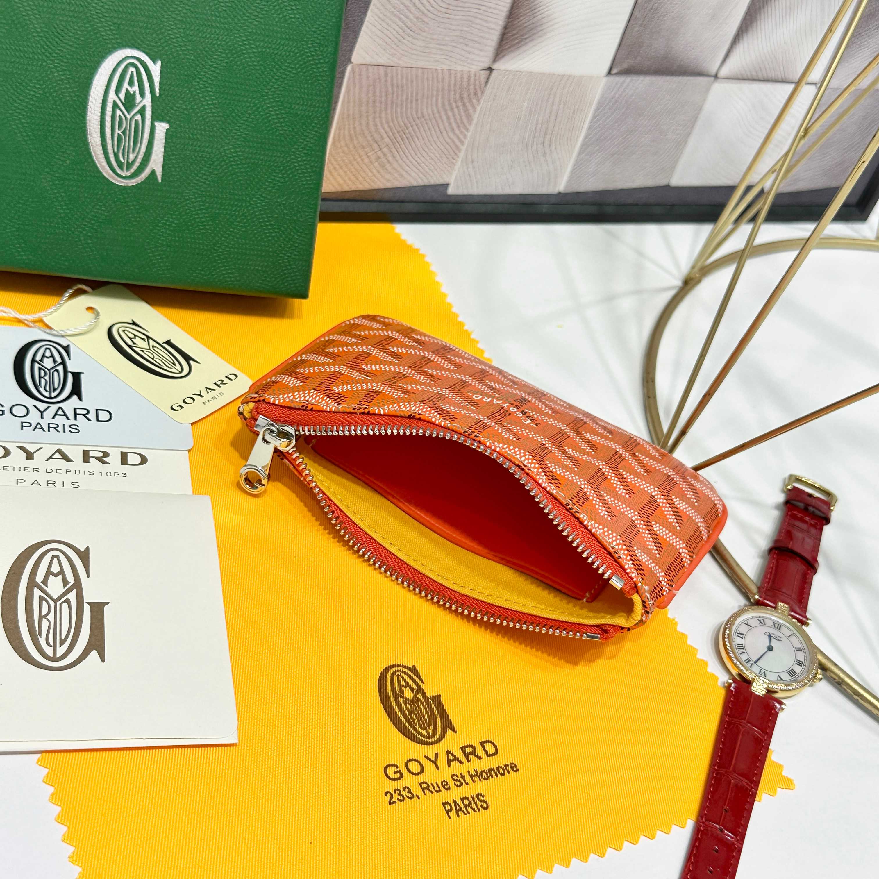 665 Goya Sénat Mini Handbags: Versatile Zero Wallets and Card Clips in Orange - 图片 6