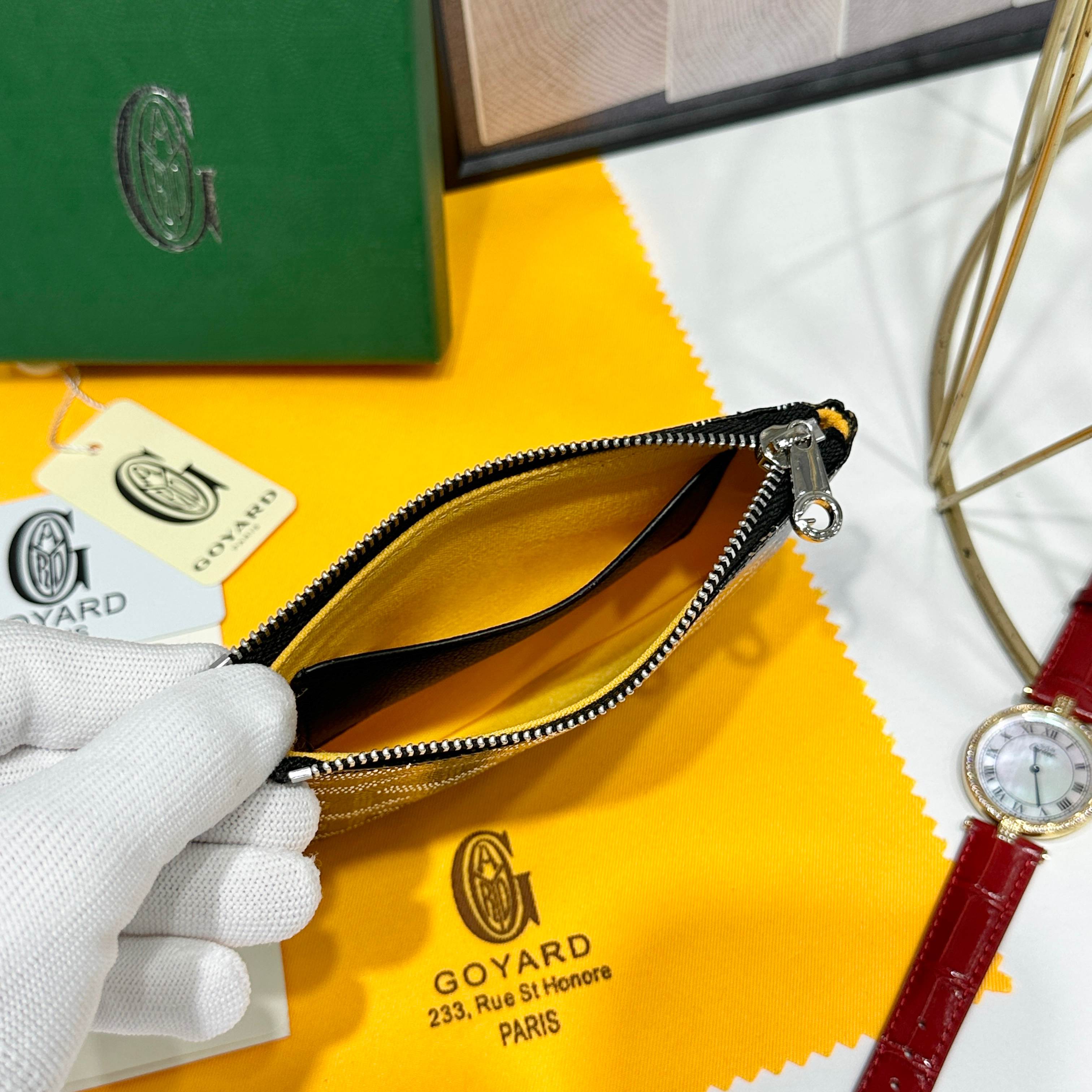 665 Goya Sénat Mini Handbags: Versatile Zero Wallets and Card Clips in Black - 图片 4