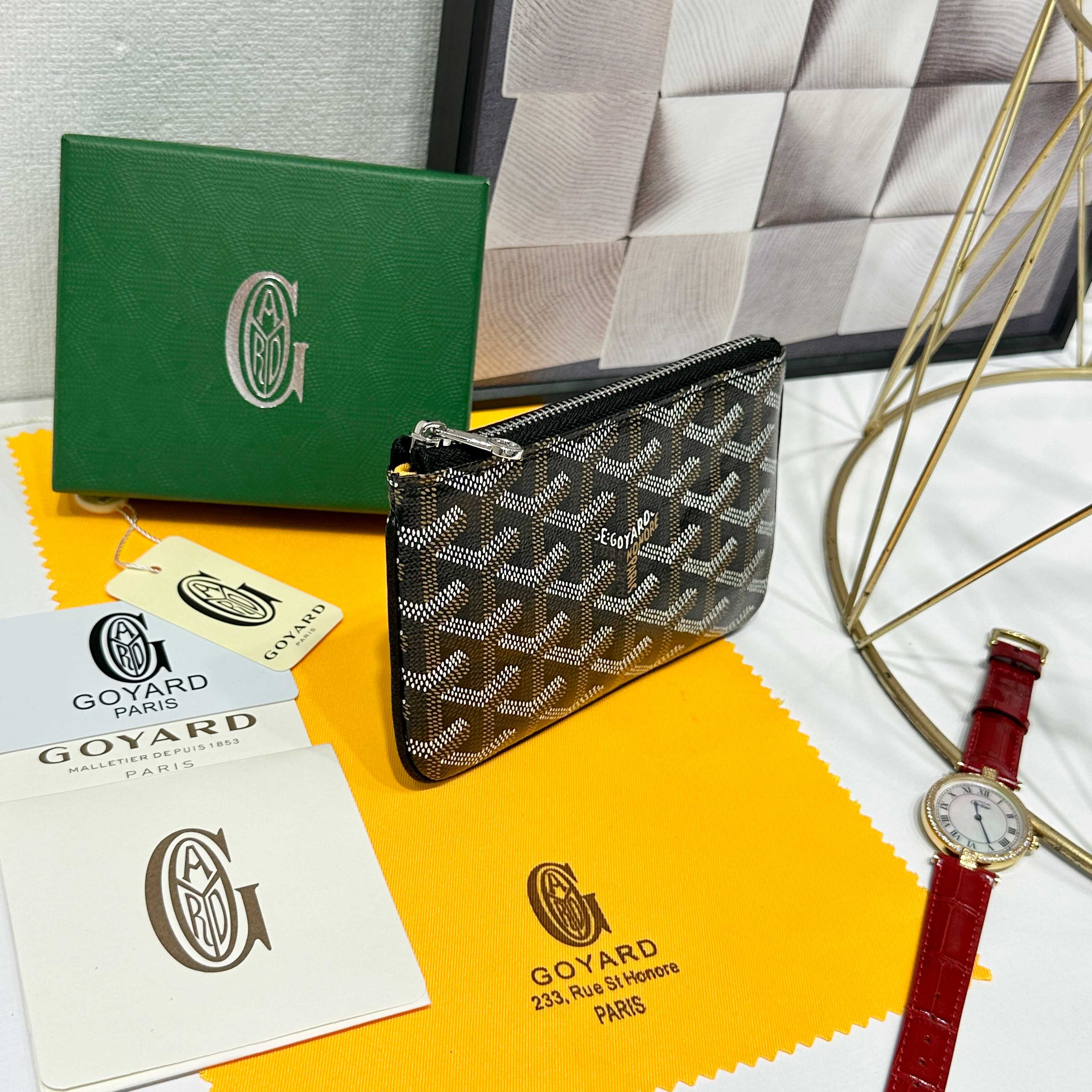 665 Goya Sénat Mini Handbags: Versatile Zero Wallets and Card Clips in Black - 图片 3