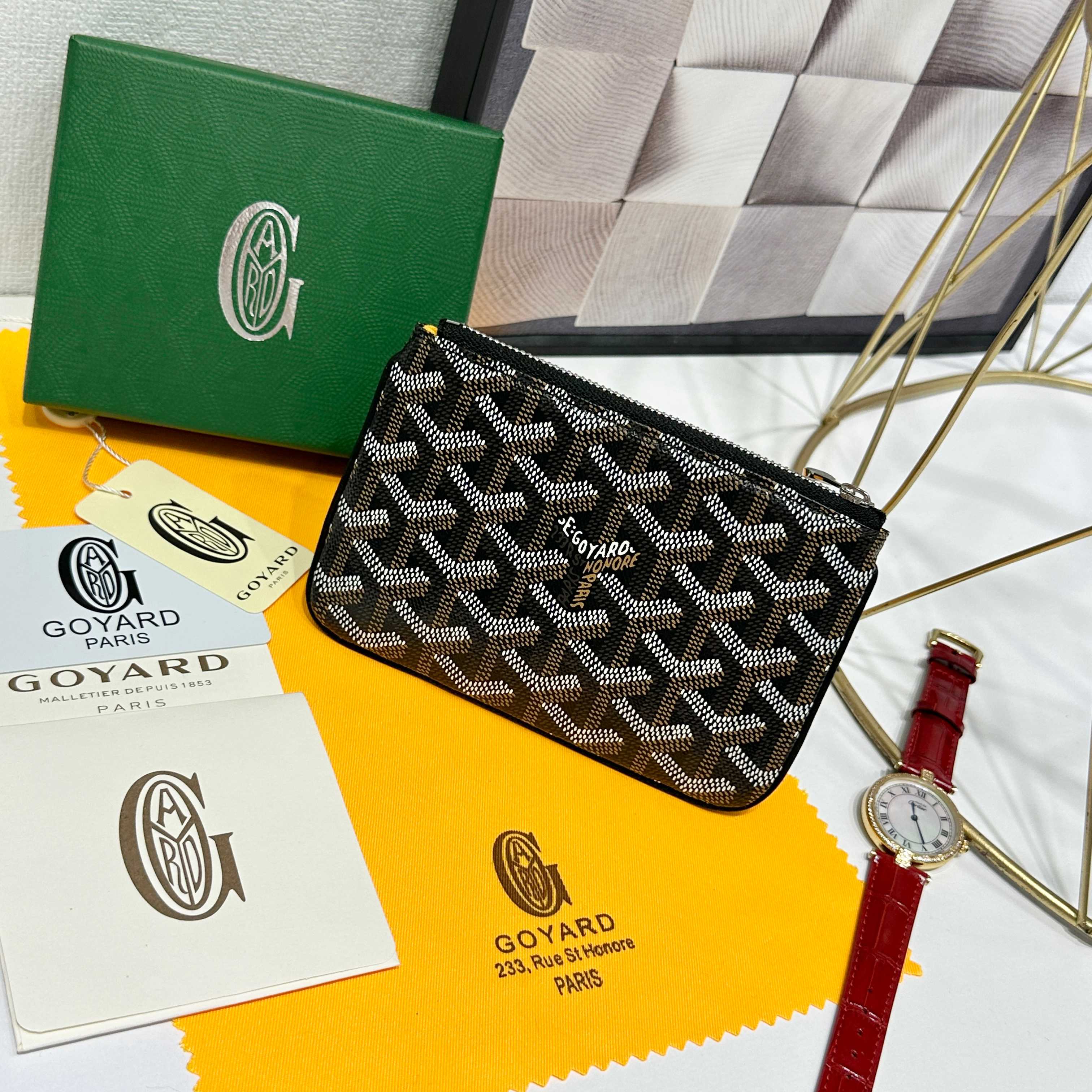 665 Goya Sénat Mini Handbags: Versatile Zero Wallets and Card Clips in Black - 图片 2