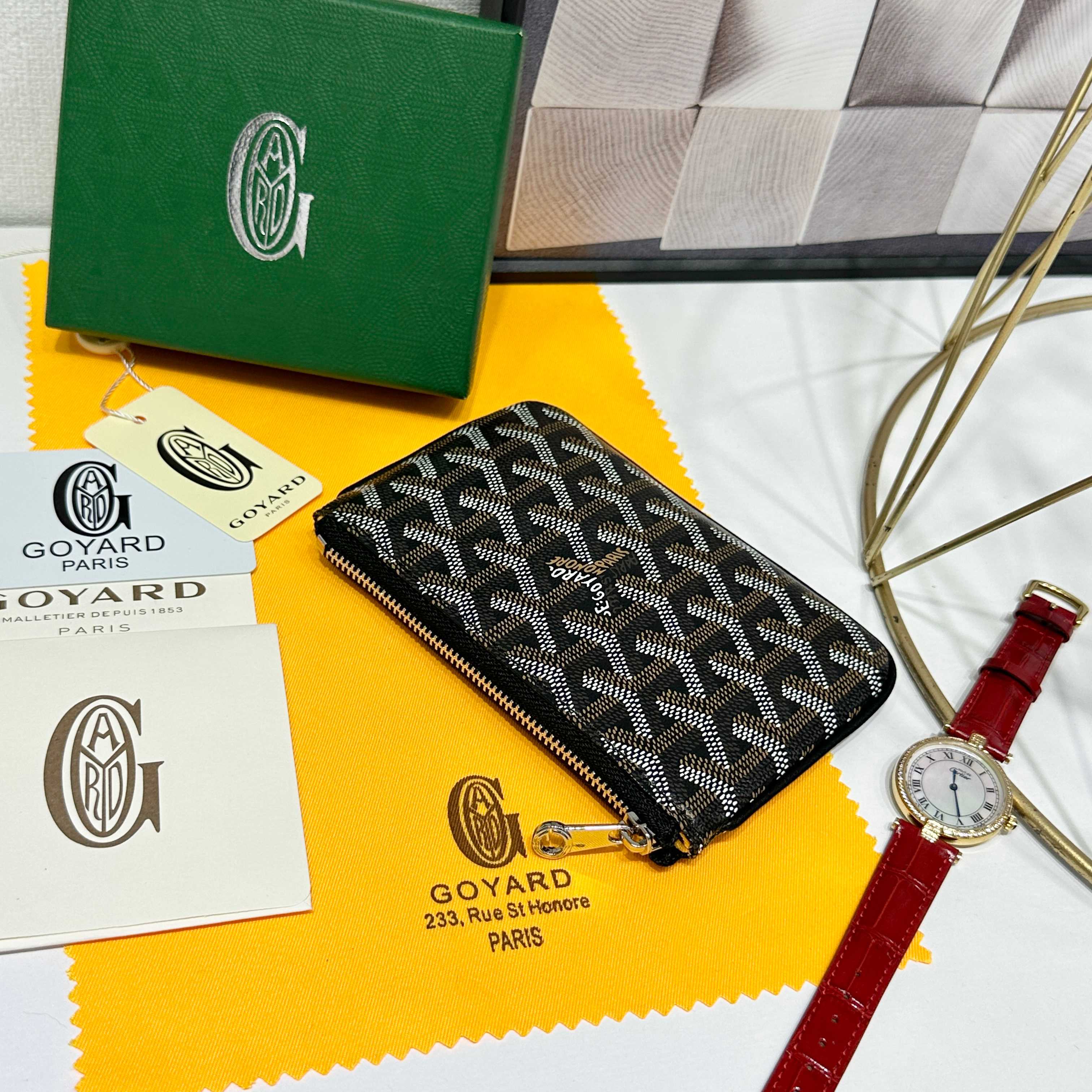 665 Goya Sénat Mini Handbags: Versatile Zero Wallets and Card Clips in Black - 图片 5