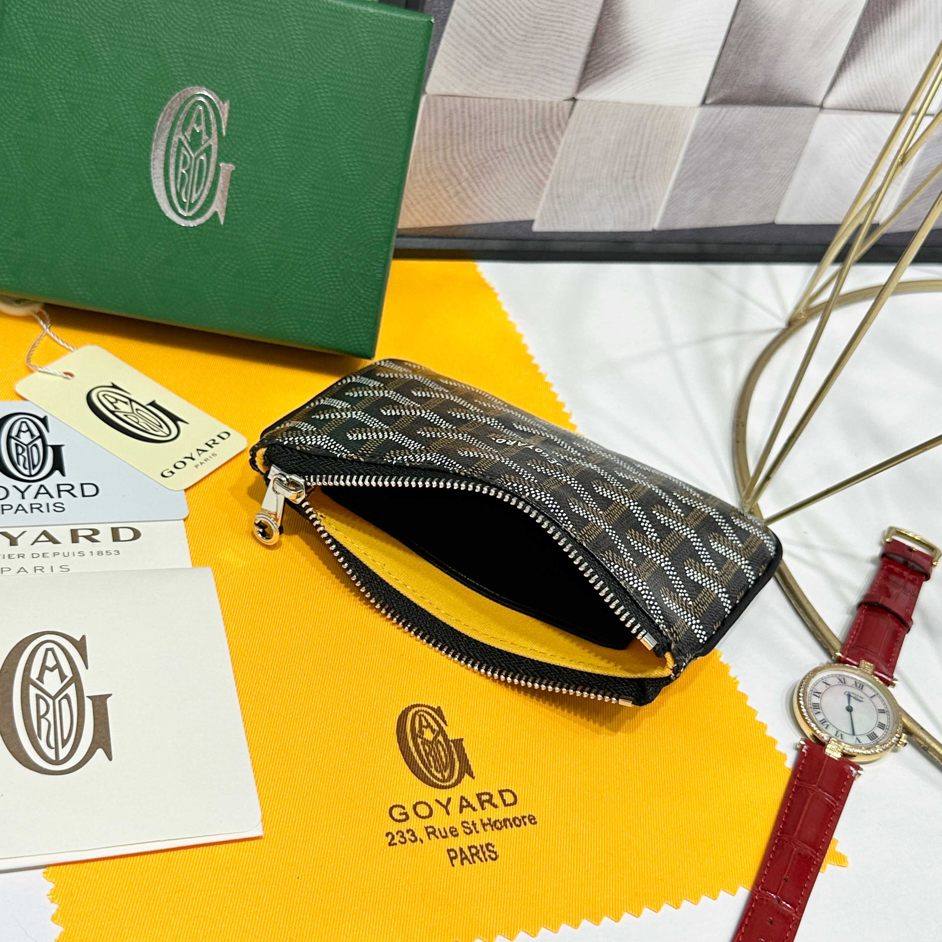 665 Goya Sénat Mini Handbags: Versatile Zero Wallets and Card Clips in Black - 图片 6
