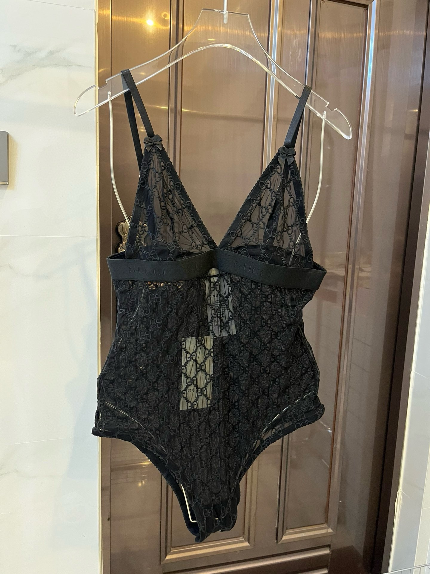 Gucci Clothing Swimwear & Beachwear Onesies Black Embroidery Gauze Lace