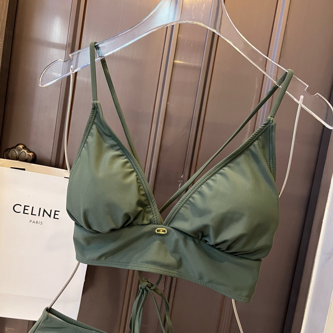 Celine赛琳高弹力休闲套装泳衣塑腰小背心-三角裤显码数SMLXl