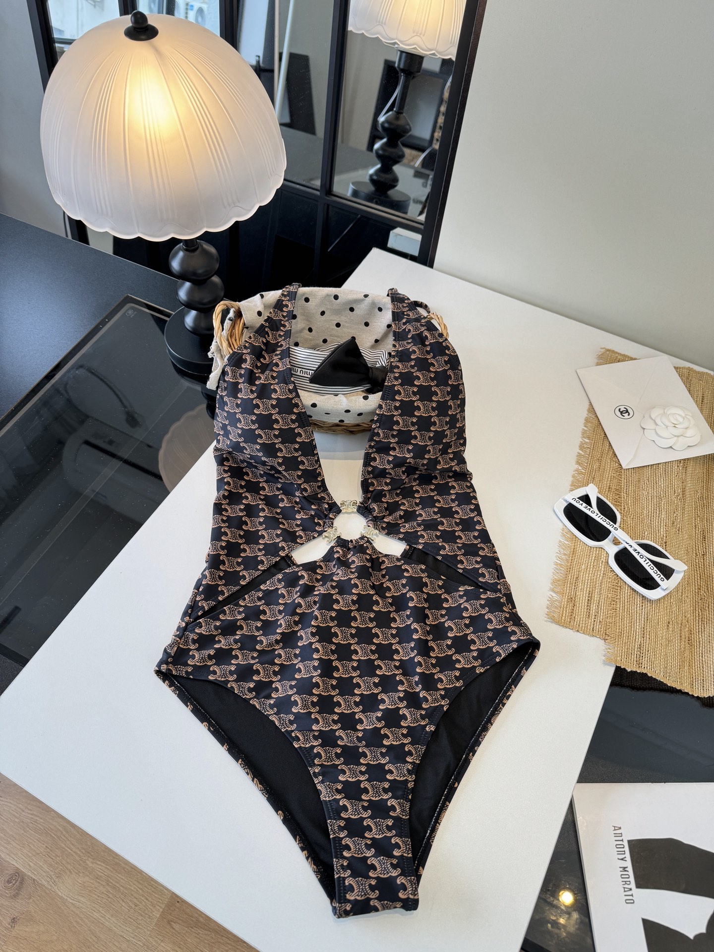 Celine赛琳新款连体比基尼泳衣S M L XL