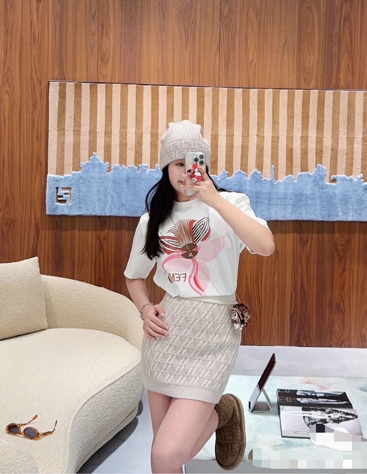 NO:308728,FFFendi!  Special counter model!  F letter logo pattern jacquard elastic waist A-line skirt!  Complete three standards!  Three colors!  Number of codes 36/38/40, shipped in stock!  (36 size waist 66 skirt length 40), fendi, skirts, alexander wang19860909FF芬迪！专柜款！F字母logo图案提花松紧腰A字半裙！三标齐全！三色！码数36/38/40,现货发！(36码腰围66裙长40),,fendi,skirts,alexander wang,Women's clothing