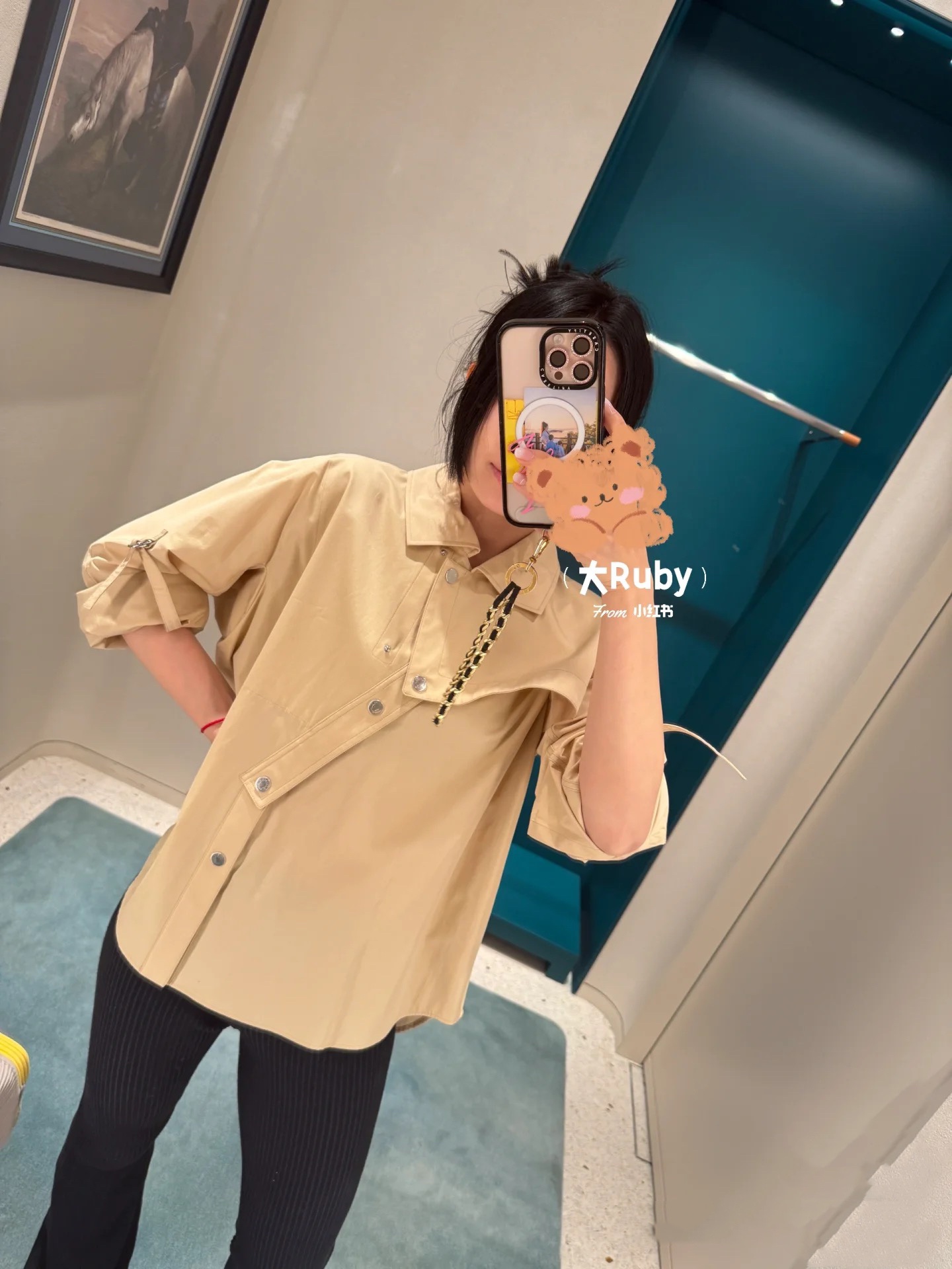 NO:326828,Herme loves the horse family!  Special counter model!  Custom letter logo metal button tilt placket design lapel curly khaki shirt!  Number of codes 36/38/40, shipped in stock!  (38 size bust 108 length 61-64), hermes, hermes,shirts,alexander wang19860909Herme爱马家！专柜款！定制字母logo金属纽扣斜门襟设计翻领卷边卡其色衬衫！码数36/38/40,现货发！(38码胸围108衣长61-64),,hermes,hermes,shirts,alexander wang,Women's clothing