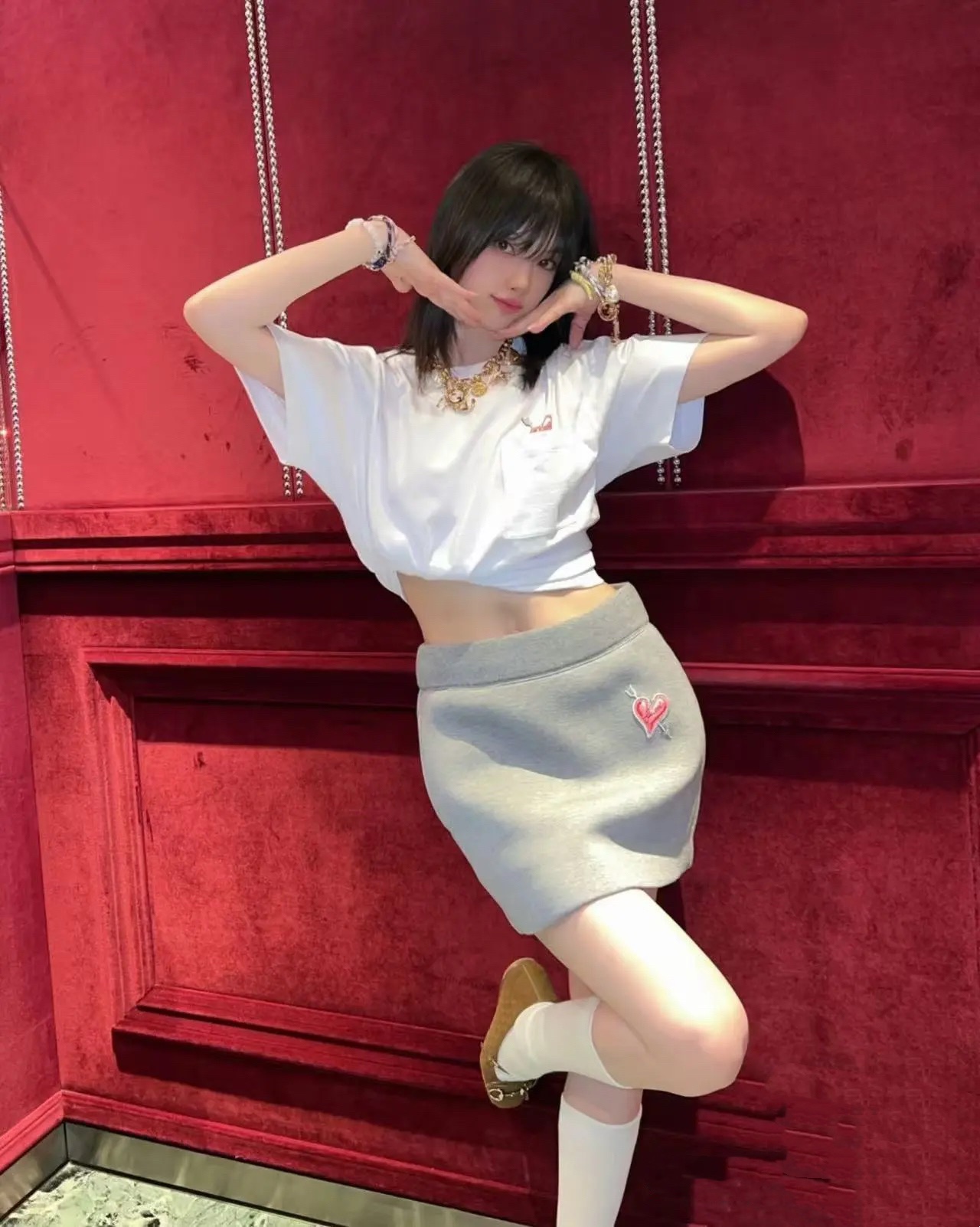 NO:333308,GG Home!  Special counter model!  So beautiful!  Pocket love letter logo pattern printed round neck short-sleeved T-shirt!  A arrow shot into that full of love!  Delivered in stock!  (M size bust 94 length 60), gucci, T-shirt,tees, t-shirt,alexander wang19860909GG家！专柜款！太美了！口袋爱心字母logo图案印花圆领短袖T恤！一箭射入那满腔的爱意！现货发！(M码胸围94衣长60),,gucci,T-shirt,tees，t-shirt,alexander wang,Women's clothing