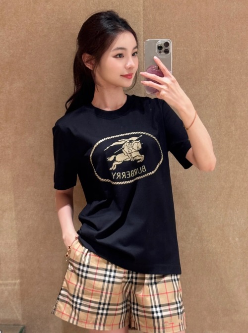 Burberry Embroidered Horseferry Logo Cotton T-Shirt, Classic Fit 1 Burberry Embroidered Horseferry Logo Cotton T-Shirt, Classic Fit