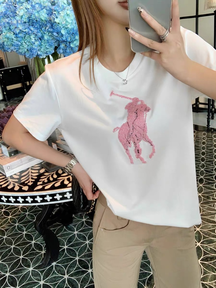 NO:409859,RL Home!  Higher version!  Customized 80 double-sided mercerated cotton fabric chest embroidered beads knight pattern round neck short-sleeved T-shirt!  Complete three standards!  White and black!  S/M/L, shipped in stock!  (M size bust 96 length 60), louis vuitton, T-shirt,tees, t-shirt,alexander wang19860909RL家！高版本！定制80支双面丝光棉面料胸前刺绣钉珠骑士图案圆领短袖T恤！三标齐全！白色黑色！码数S/M/L,现货发！(M码胸围96衣长60),,louis vuitton,T-shirt,tees，t-shirt,alexander wang,Women's clothing