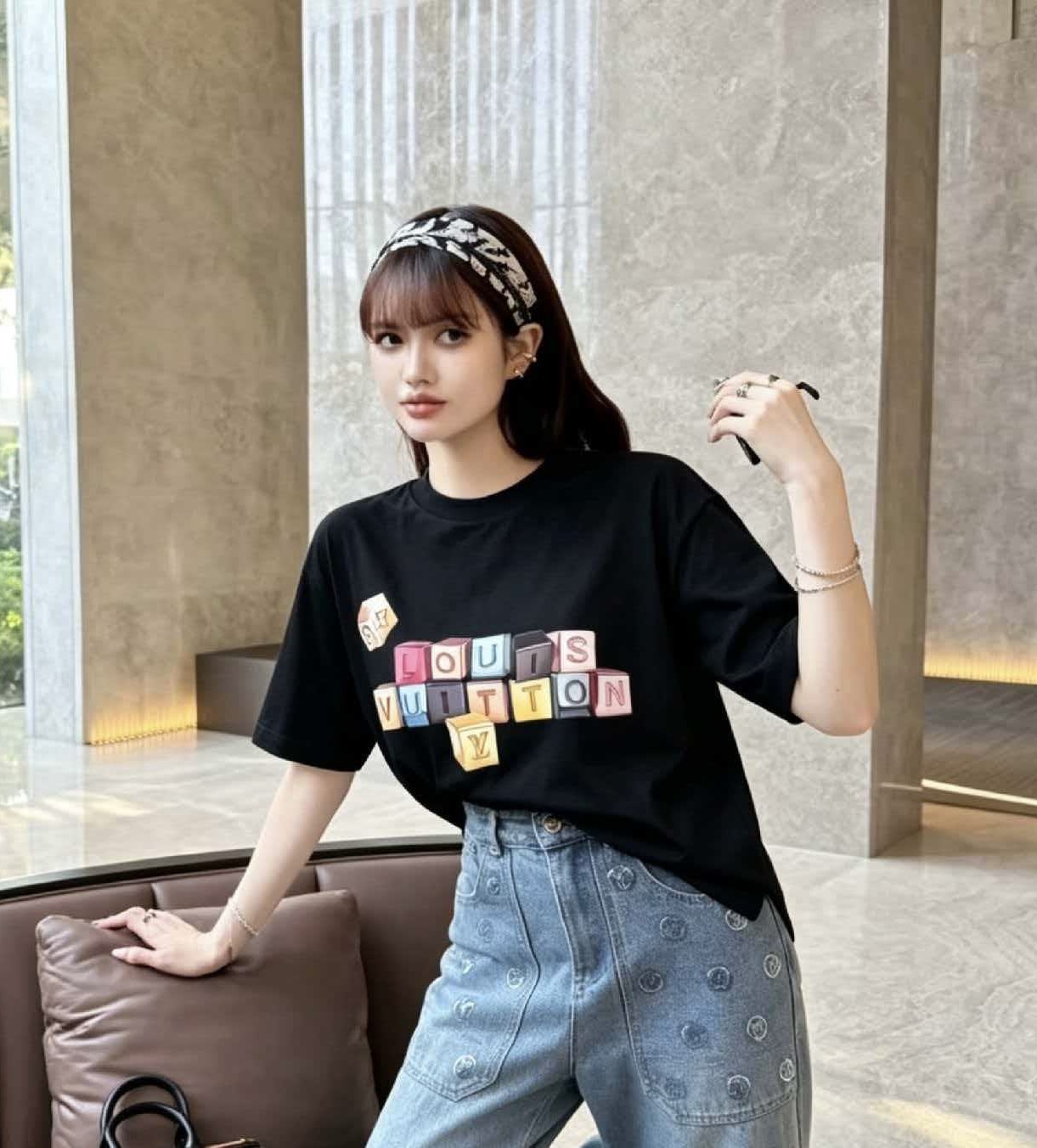 NO:878543,Donkey’s house!  Counter style!  Round neck loose short-sleeved T-shirt with colorful letters logo pattern printed on the chest!  All three standards are complete!  White black!  Size S/M/L, shipped from stock!  (M size bust 112, length 55),,louis vuitton,louis vuitton,louis vuitton,T-shirt,tees,t-shirt,19860909Lv驴家！专柜款！胸前彩色字母logo图案喷绘印花圆领宽松短款短袖T恤！三标齐全！白色黑色！码数S/M/L,现货发！(M码胸围112衣长55),,louis vuitton,louis vuitton,louis vuitton,T-shirt,tees，t-shirt,,Women's clothing
