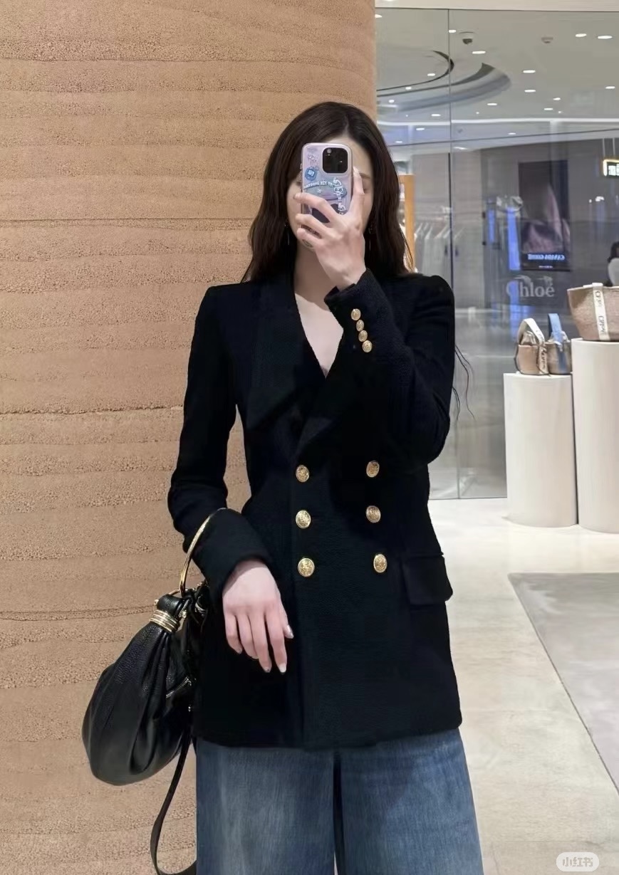 NO:307617,Jacket pants number G25021749 Chloe new high-end quality!  Collar logo chain decorative double-breasted flip pocket fashionable and versatile blazer mid-high waist straight-leg casual trousers trousers!  Coffee, black, (S-size bust 96, sleeve length 60, clothing length 69;,,chloe,loewe,jackets & coats,business suit,alexander wang19860909外套裤子号G25021749 Chloe新款高端精品质量！领边logo链条装饰双排扣翻盖口袋时尚百搭西装外套中高腰直筒休闲西裤长裤！咖色、黑色、（S码胸围96,袖长60,衣长69；,,chloe,loewe,jackets & coats,business suit,alexander wang,Women's clothing