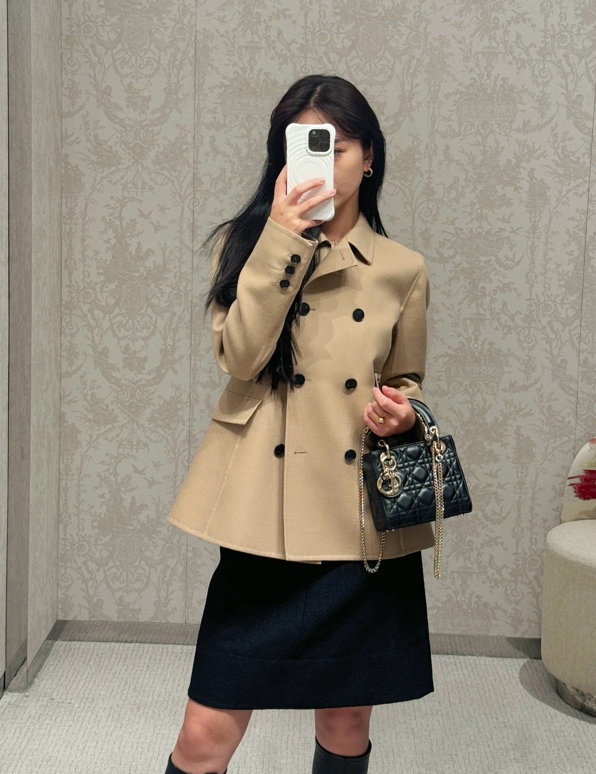 DIOR Double-Breasted Wool and Silk Blend Jacket - Effortless Elegance