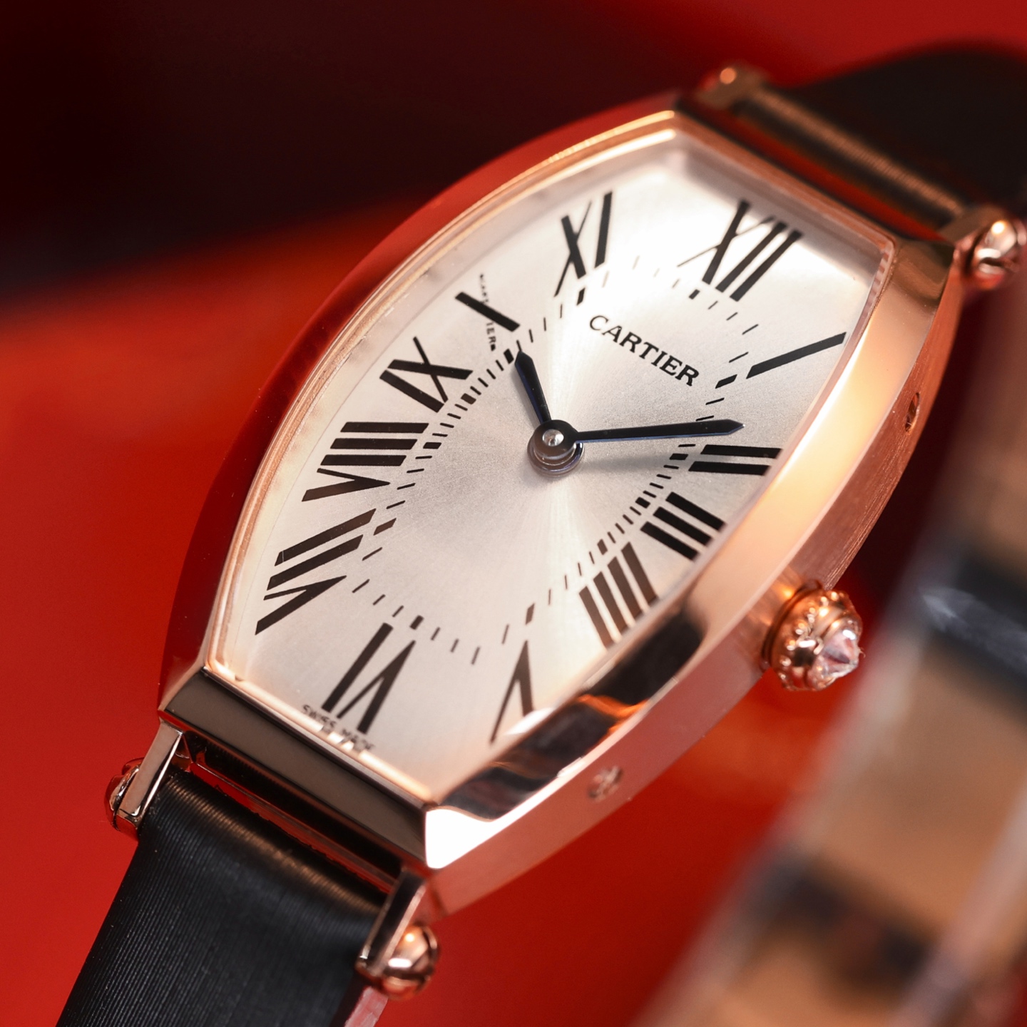 까르띠에 시계 다이아 블랙 가죽스트랩 레플리카 42704 Cartier 상세 이미지 2
